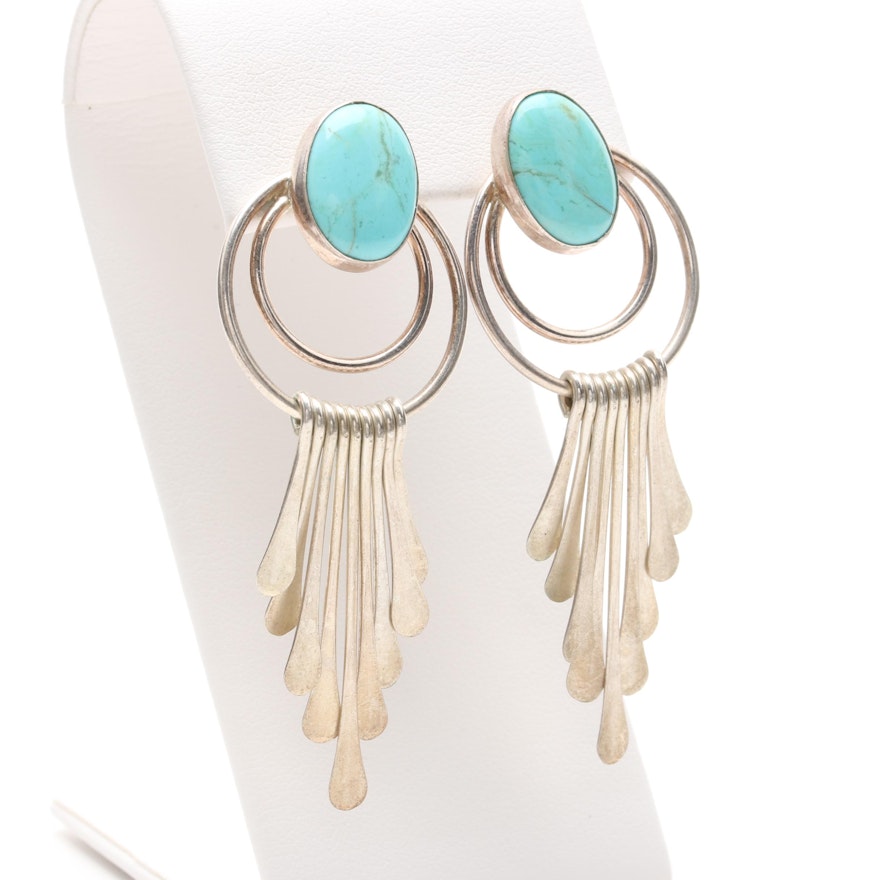 Sterling Silver Turquoise Dangle Earrings