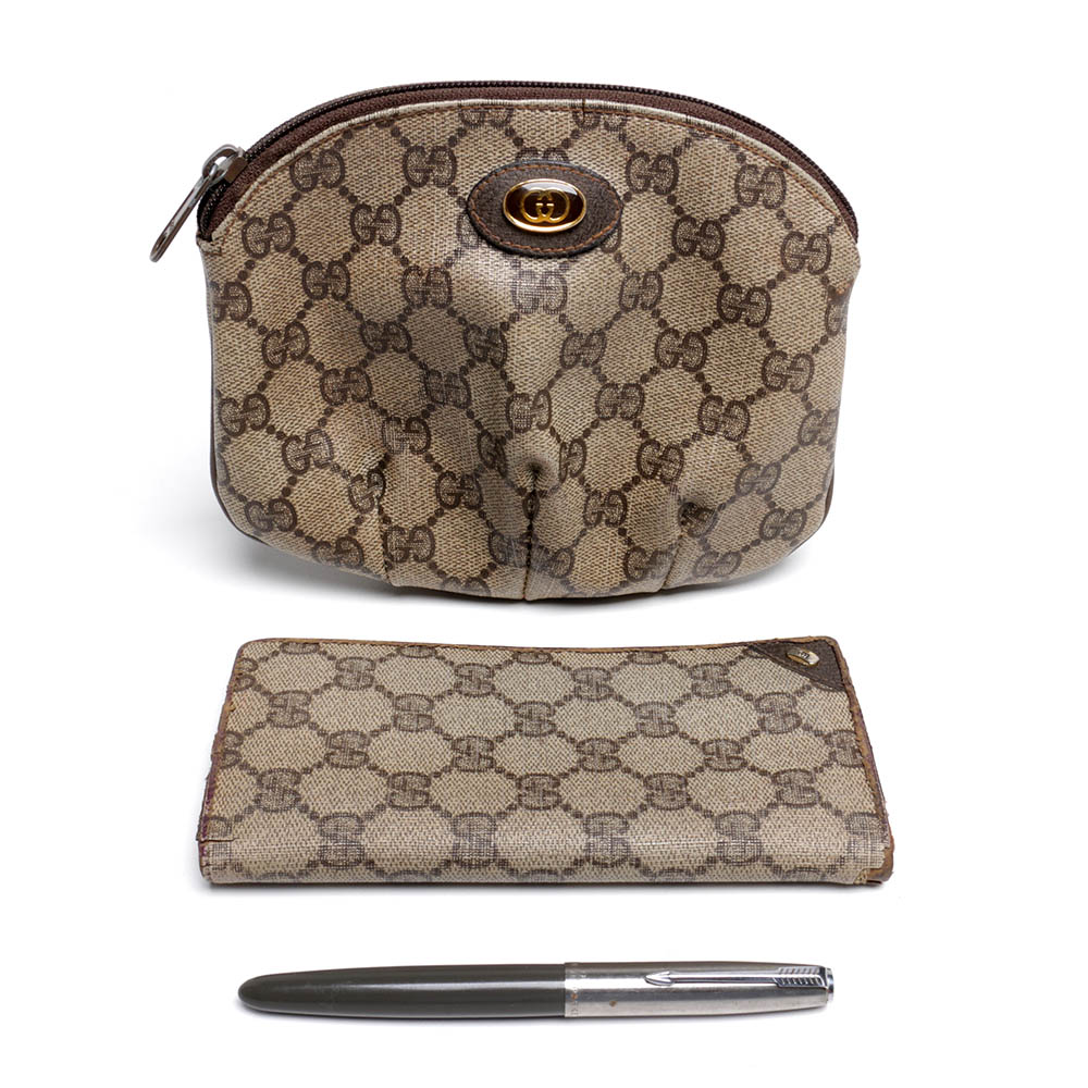 Gucci Accessory Collection Pochette and Card Case and Parker Fountain Pen