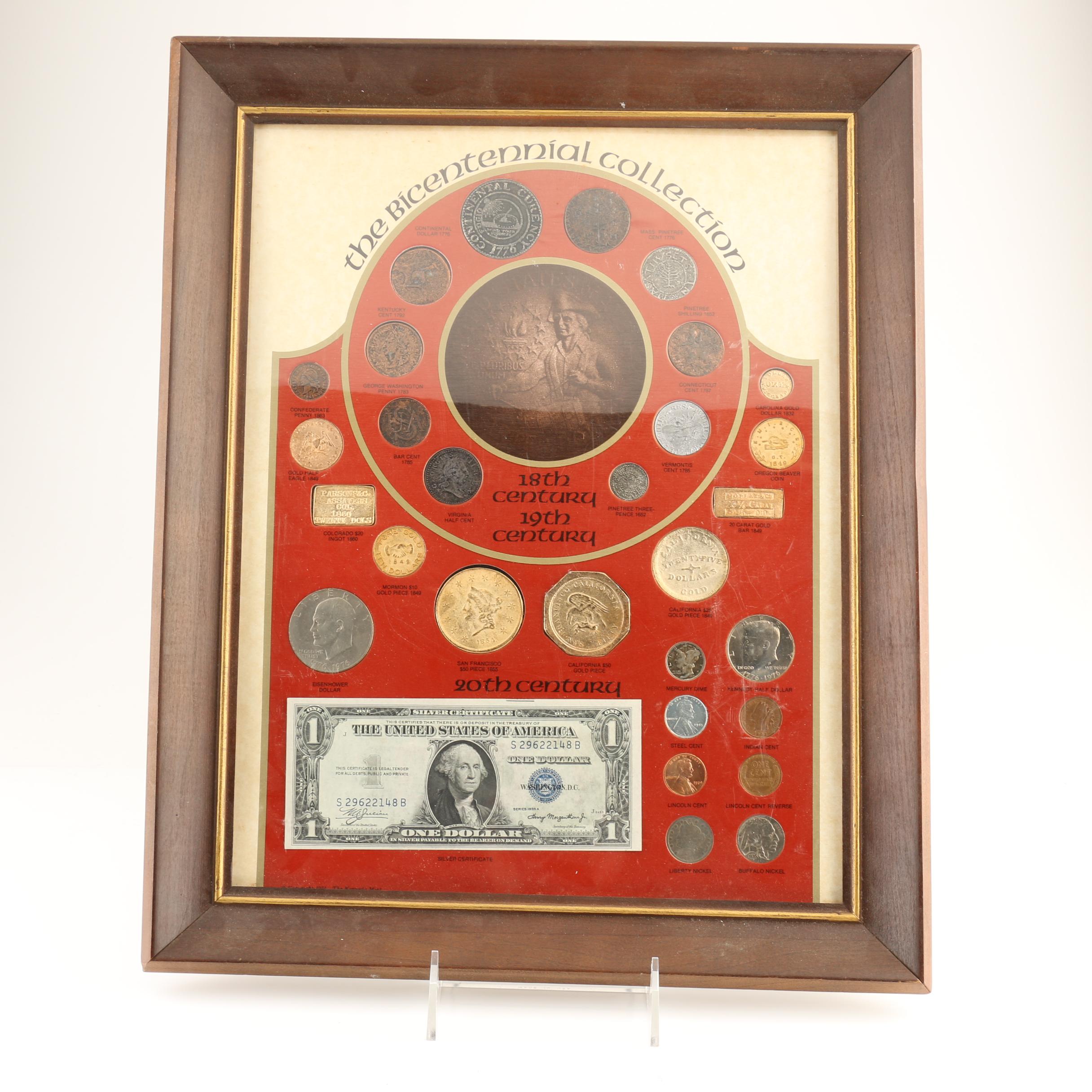 "The Bicentennial Collection" Framed Coin and Currency Set