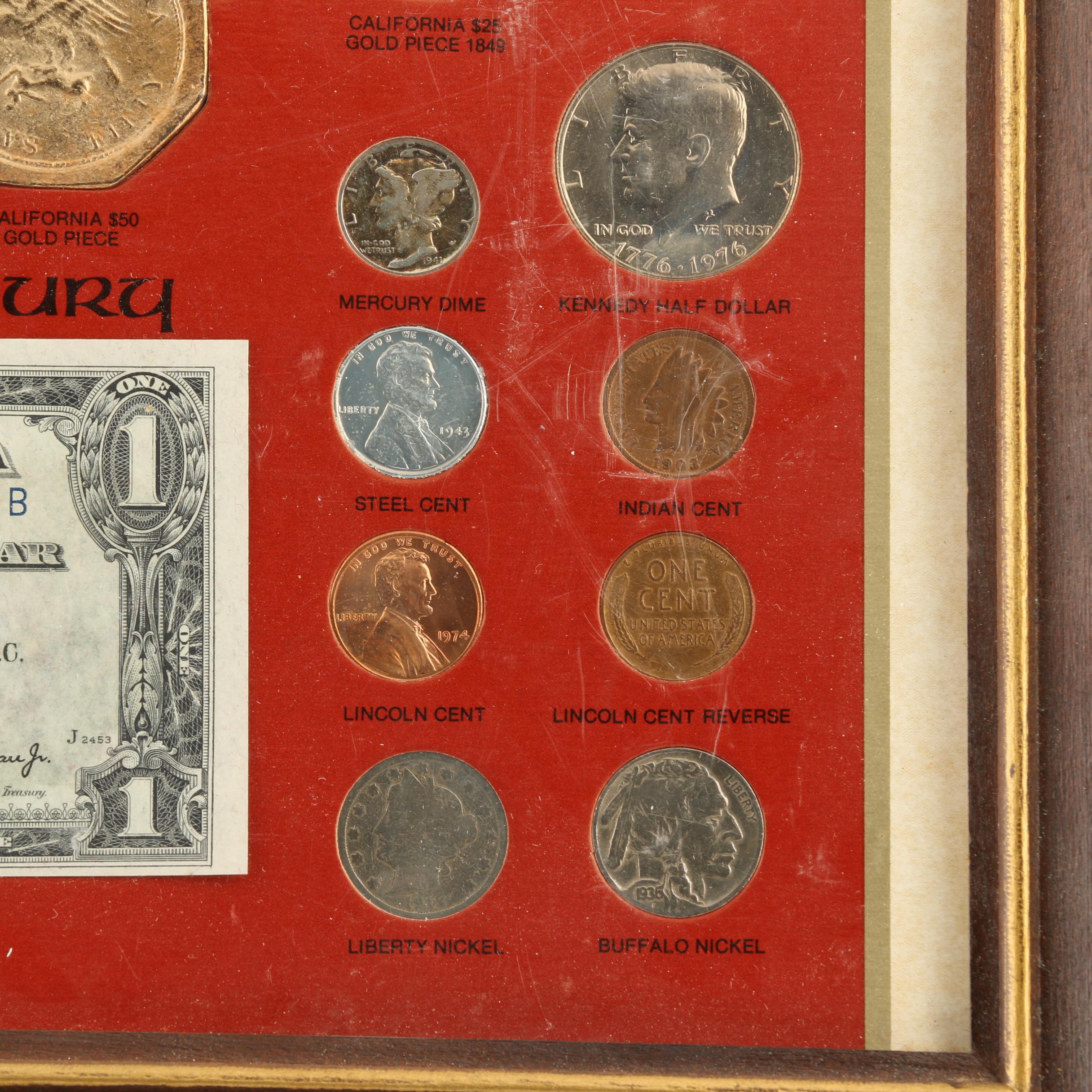 "The Bicentennial Collection" Framed Coin and Currency Set