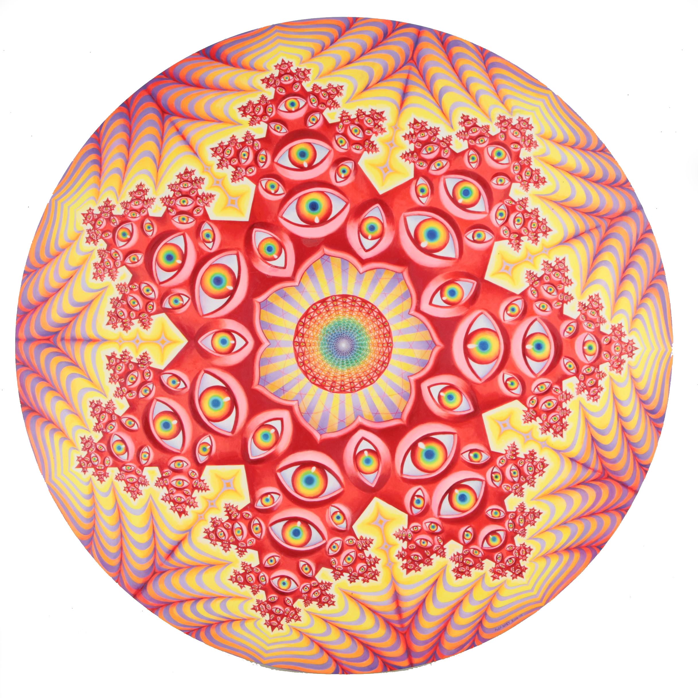 Alex Grey Dye Sublimation Print on Metal "Vision Crystal Tondo"