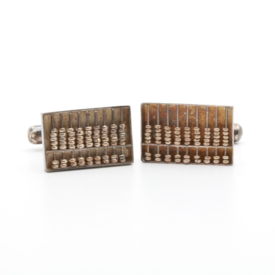 Sterling Silver Abacus Style Cufflinks