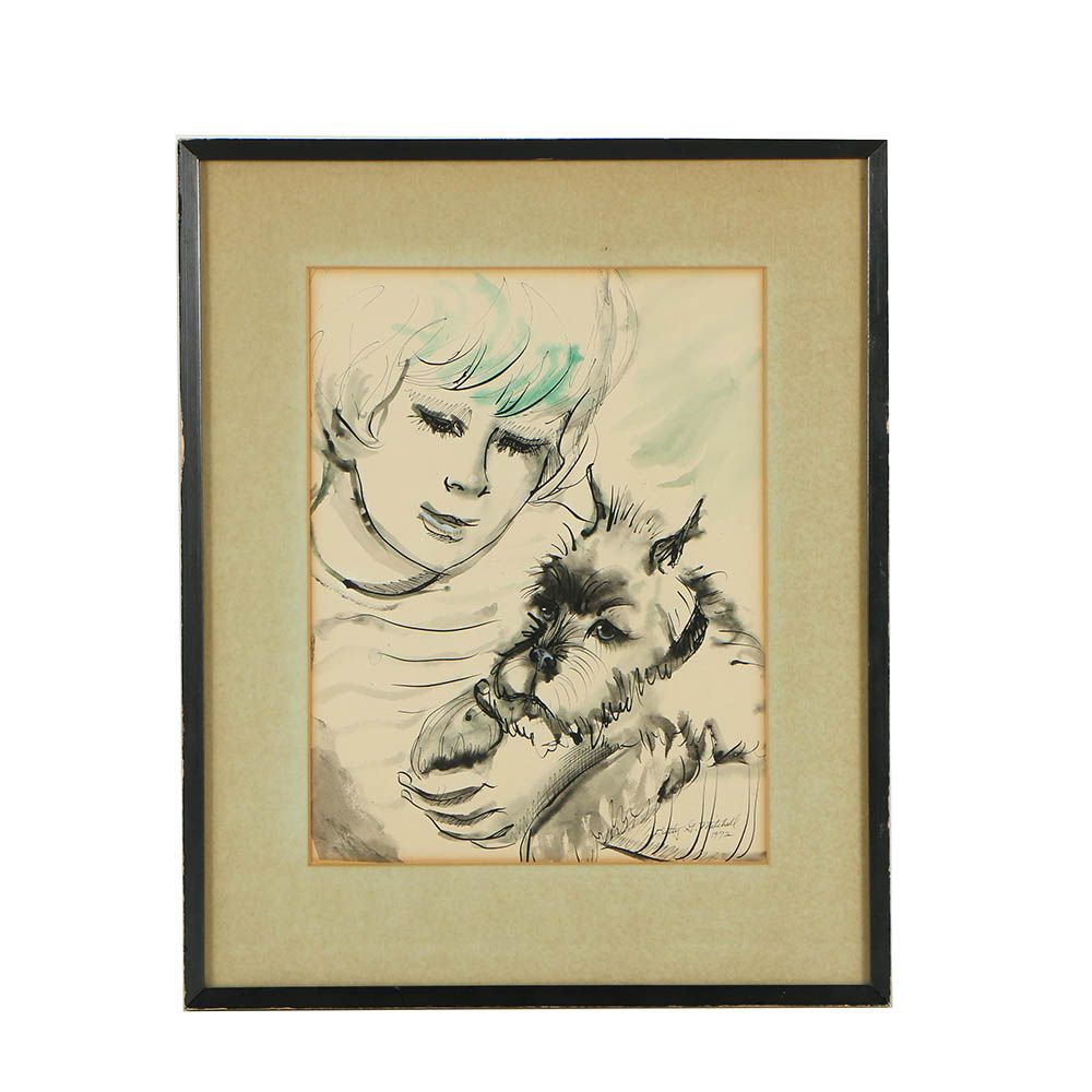 Betty G. Mitchell 1972 Mixed Media Painting