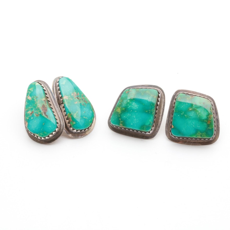 Southwestern Style Sterling Silver Turquoise Stud Earring Selection