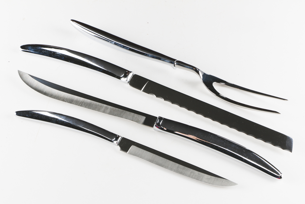 Towle "Fontana" Sterling Silver Flatware in Case Plus Carvel Hall Carving Set