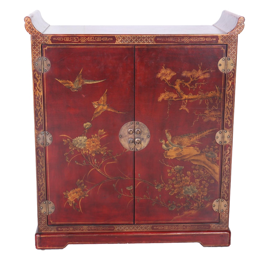Vintage Chinese Painted Storage Cabinet