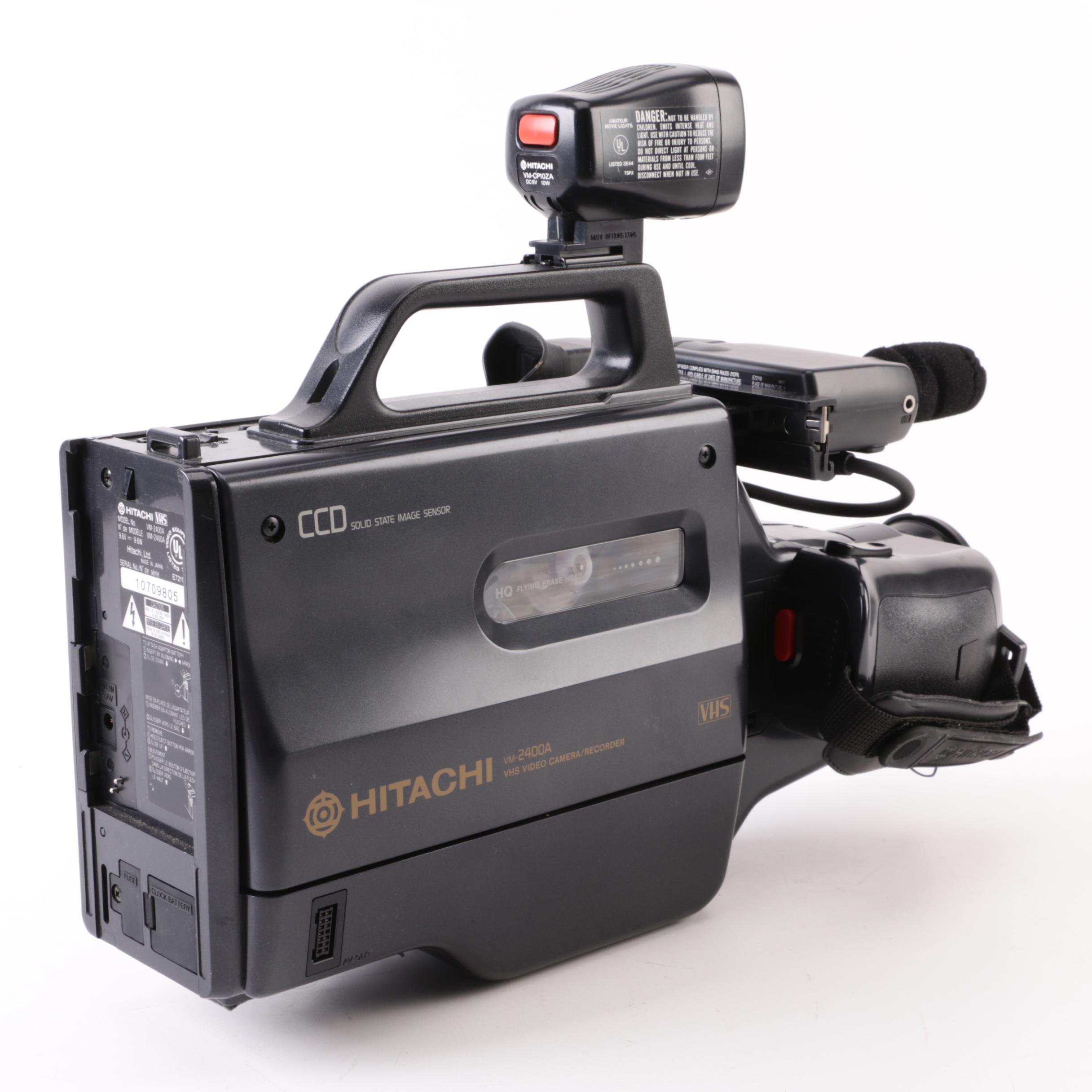 Hitachi VM-2400A VHS Camcorder with Case and Accessories