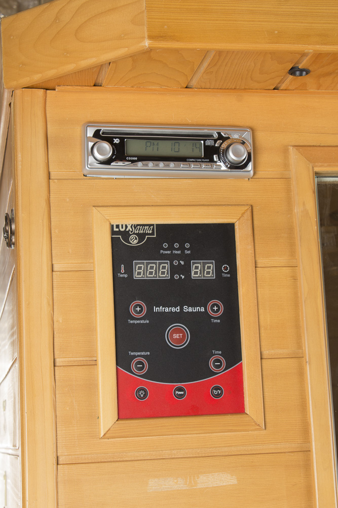LUX Wooden Infrared Sauna with Oxygen Ionizer and CD Player