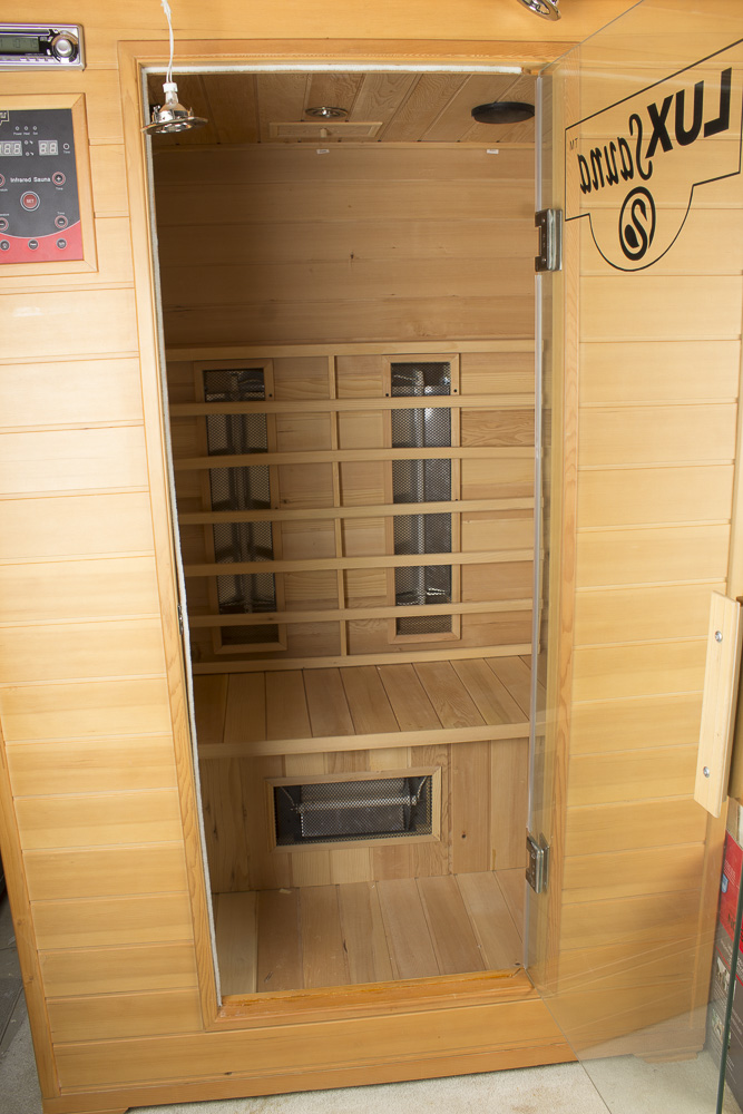 LUX Wooden Infrared Sauna with Oxygen Ionizer and CD Player