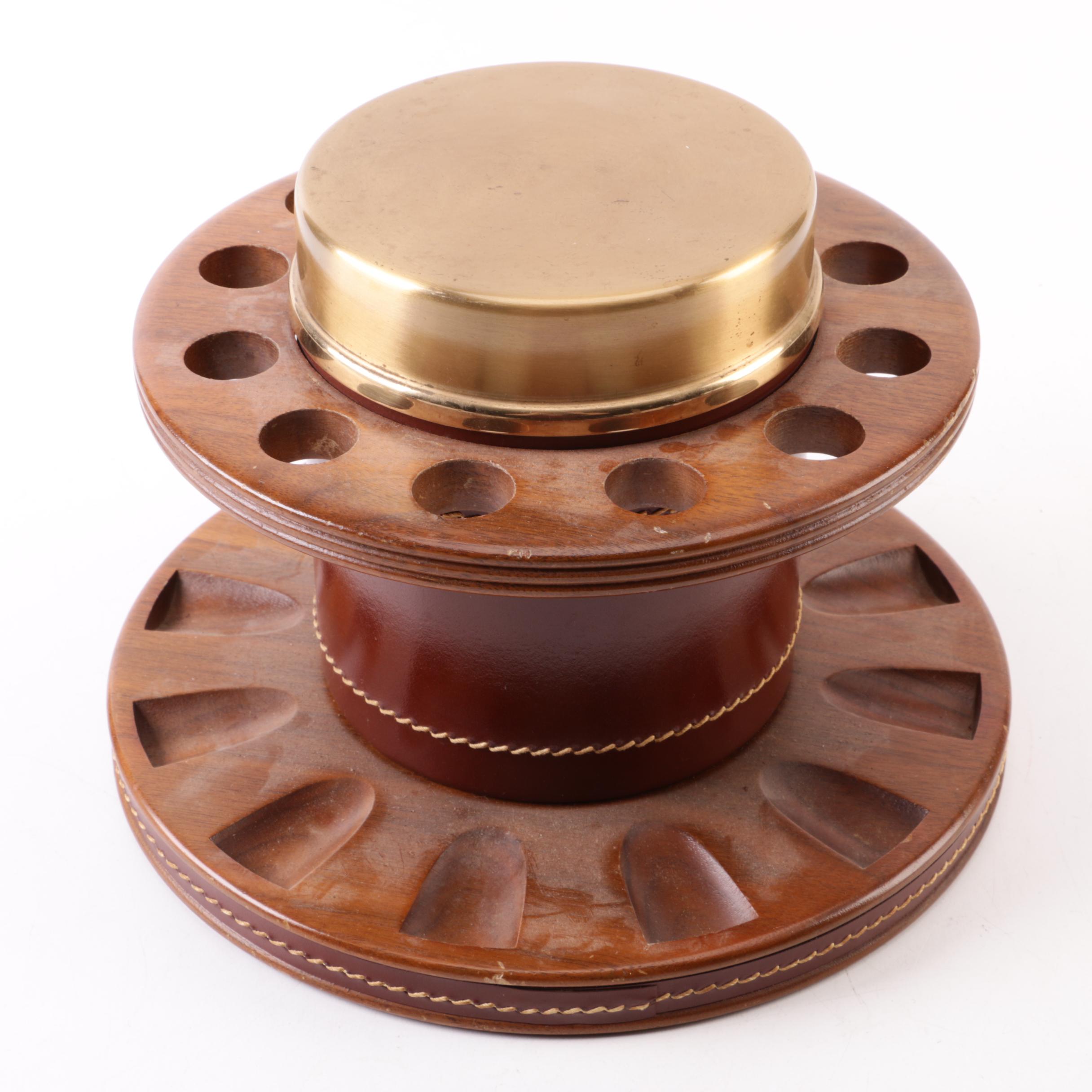 Briar Wood Pipes and Duk-It Walnut Pipe Stand with Humidor