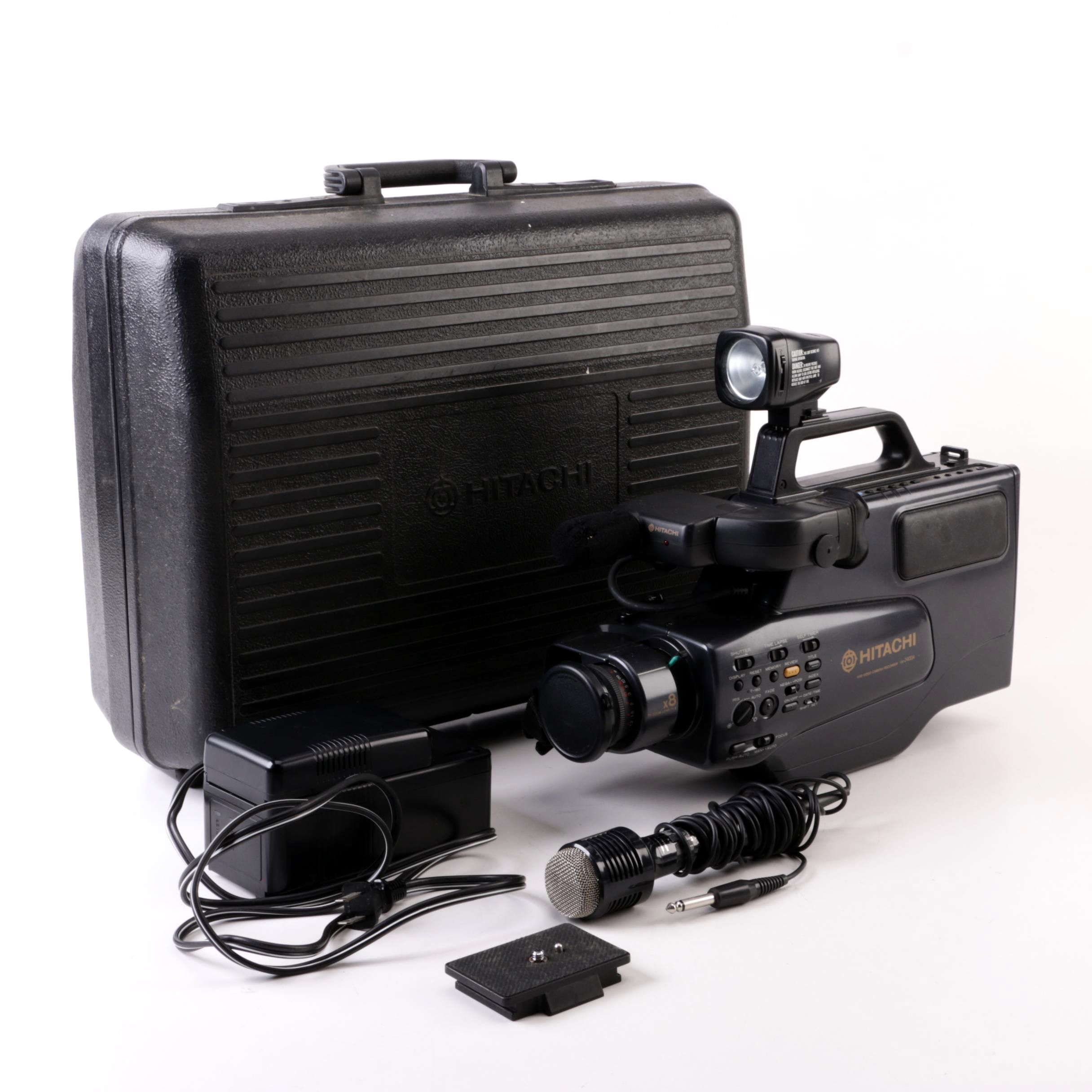 Hitachi VM-2400A VHS Camcorder with Case and Accessories