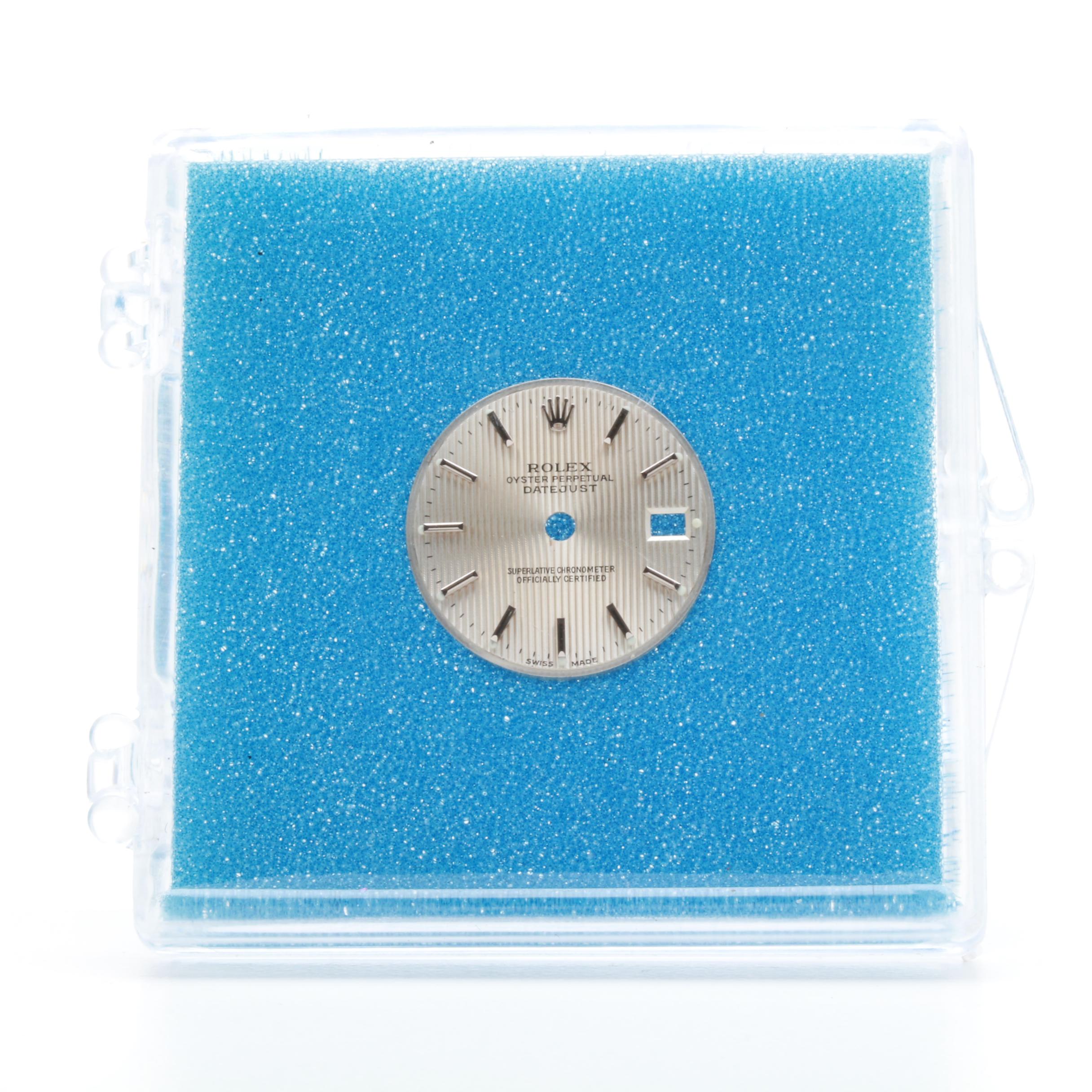 Rolex Oyster Perpetual "Silver Tapestry" Watch Dial