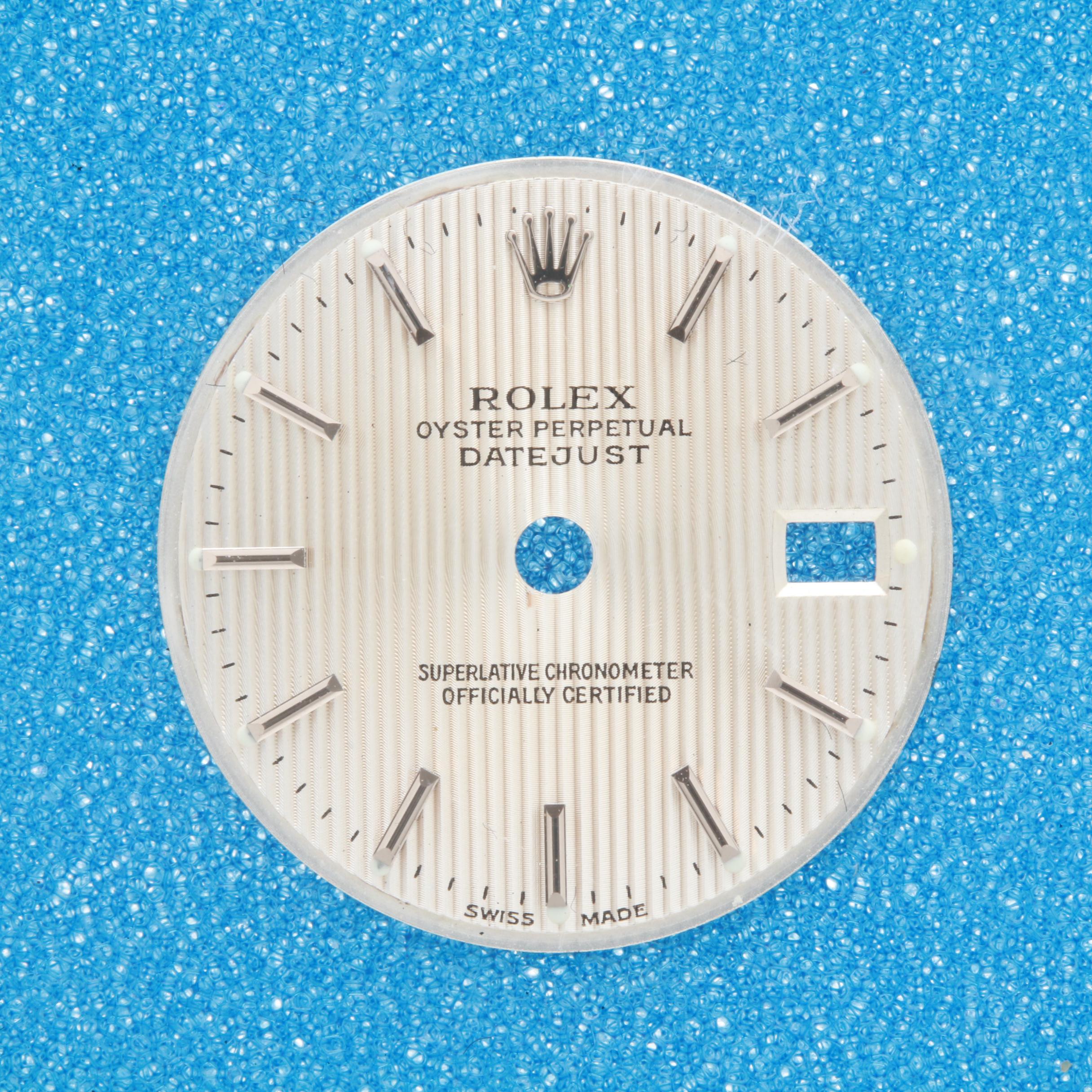 Rolex Oyster Perpetual "Silver Tapestry" Watch Dial