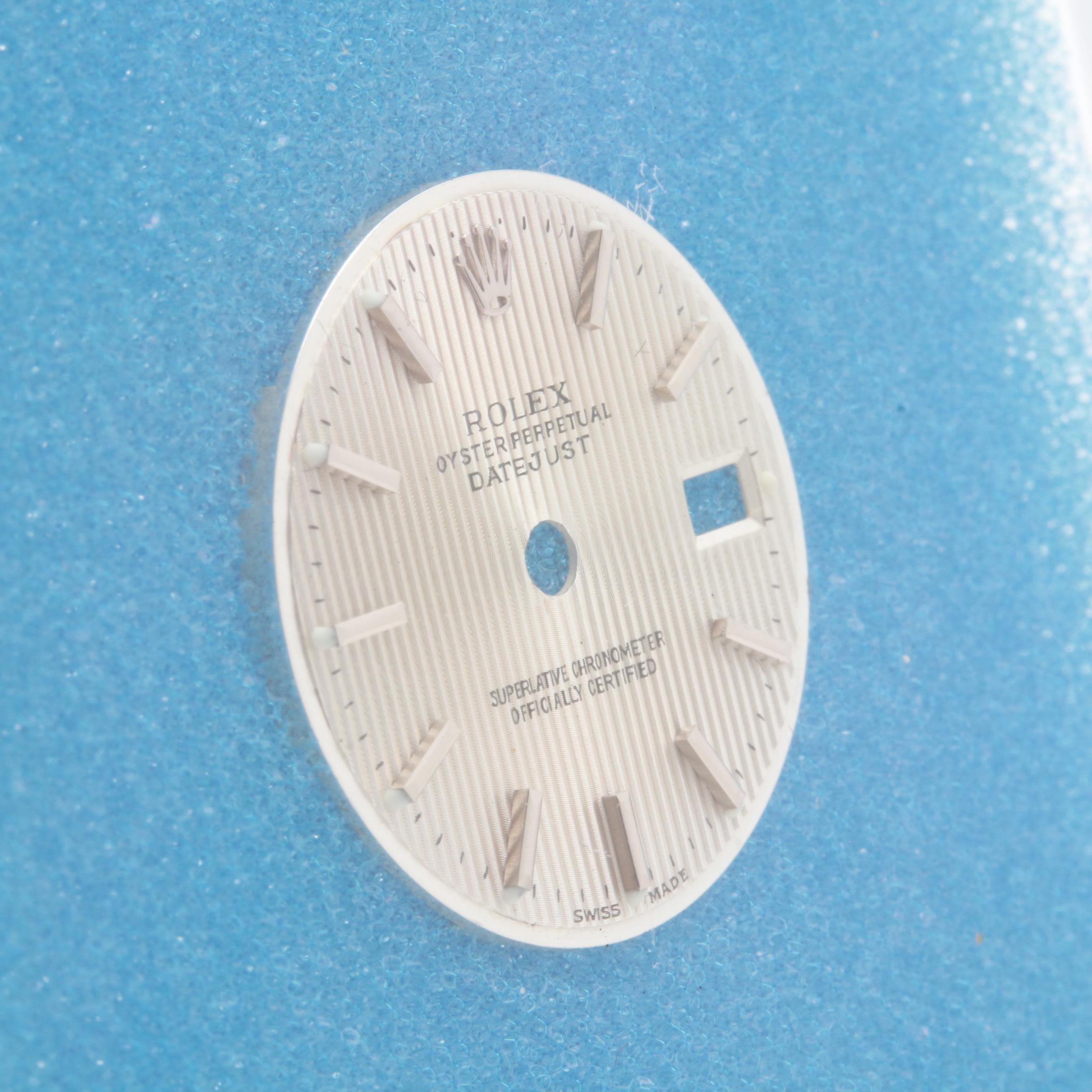 Rolex Oyster Perpetual "Silver Tapestry" Watch Dial