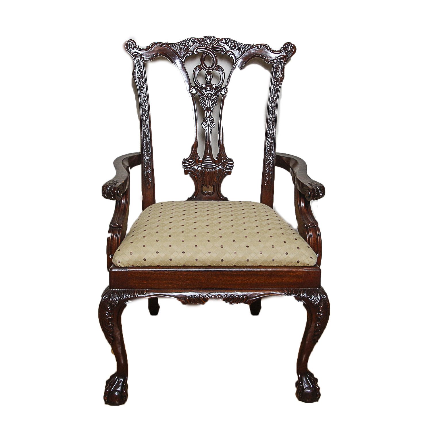 Vintage Chippendale Style Armchairs