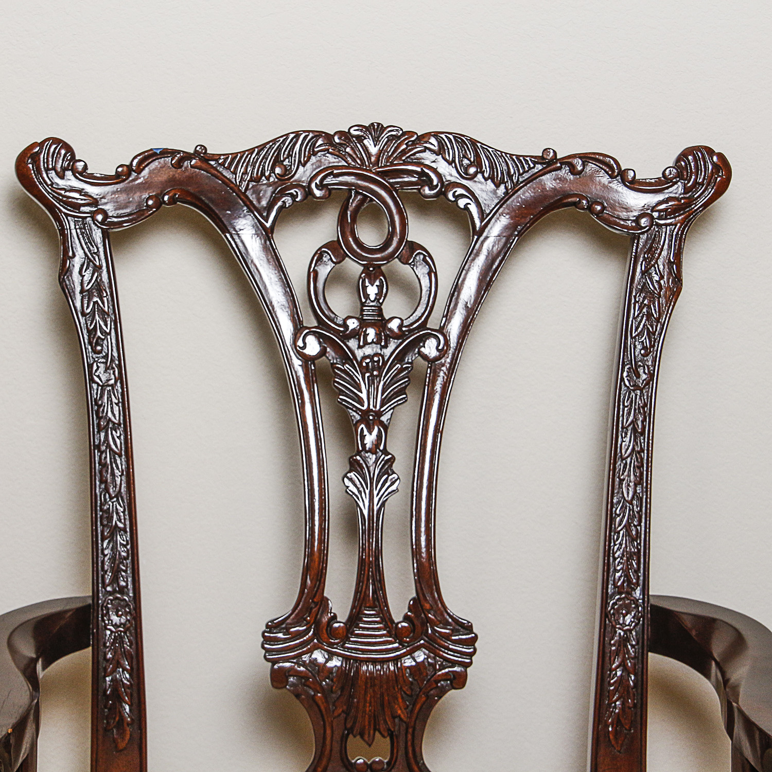 Vintage Chippendale Style Armchairs