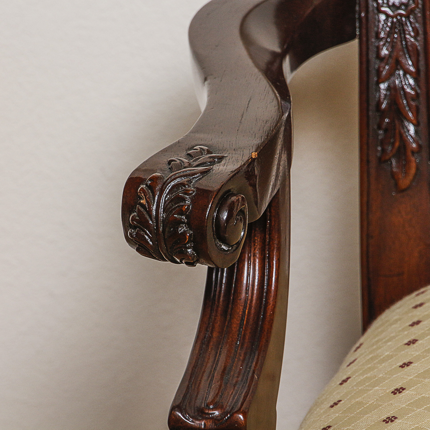 Vintage Chippendale Style Armchairs