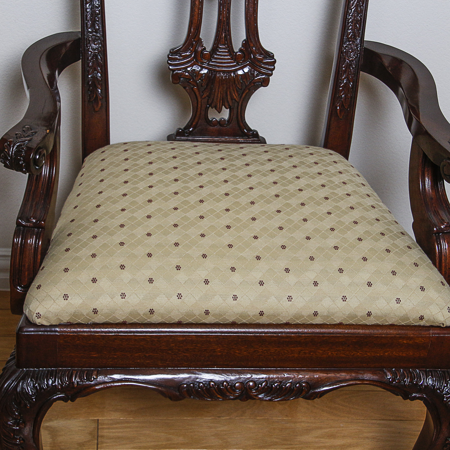 Vintage Chippendale Style Armchairs