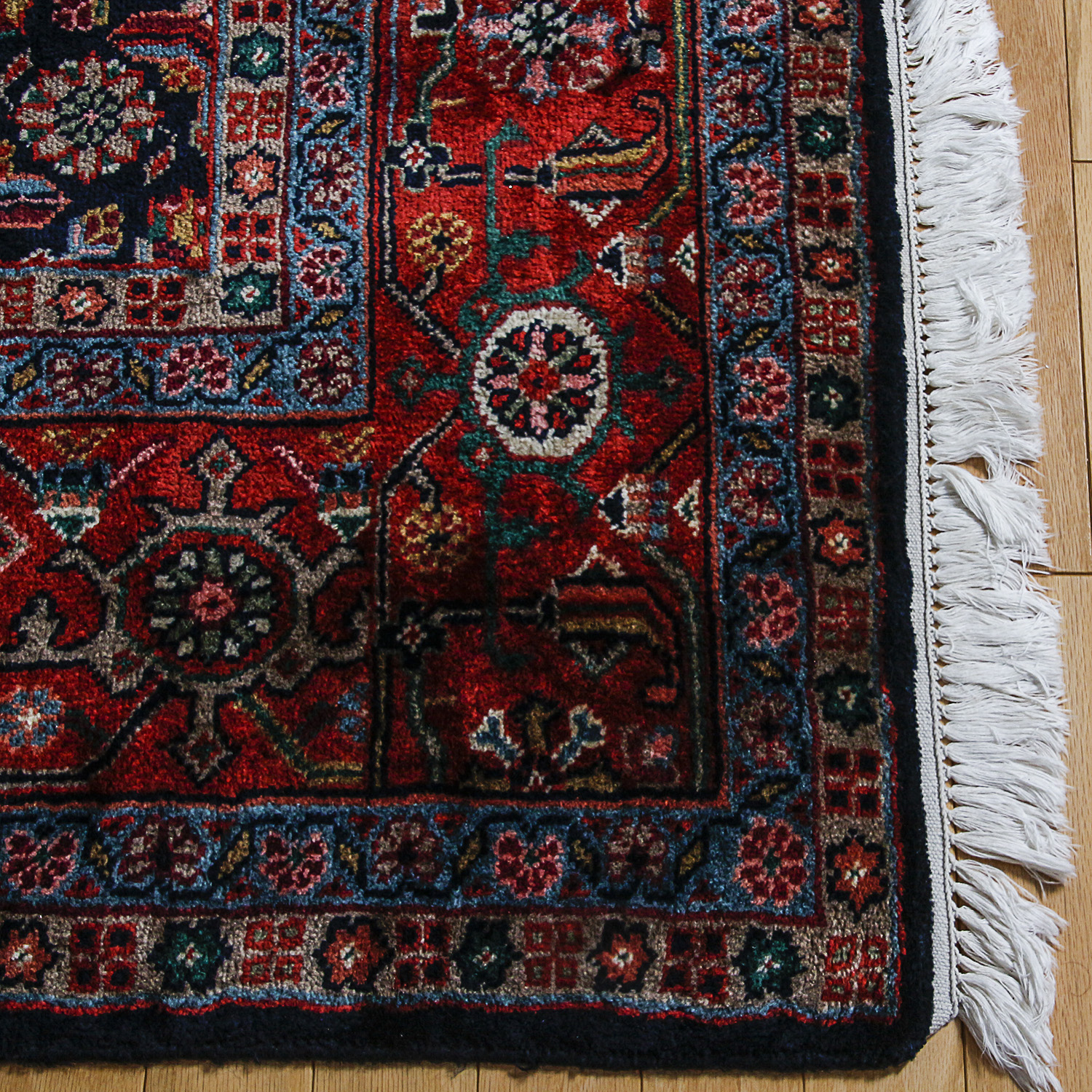 Hand-Knotted Indo-Persian Bijar Wool Area Rug