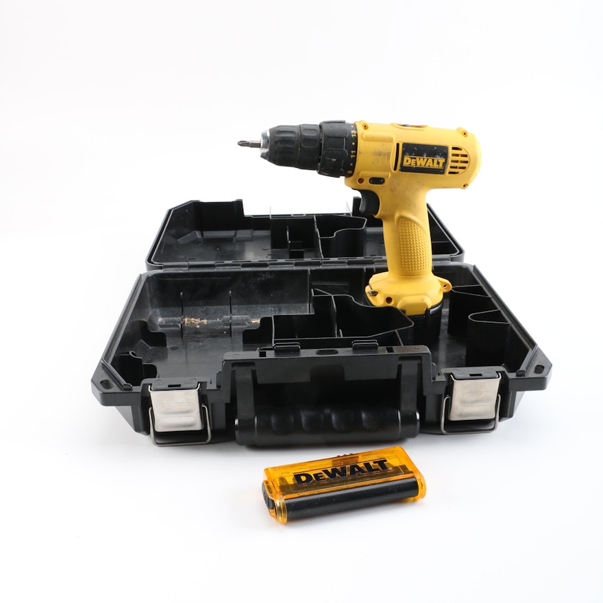 DeWalt 9.6V 3/8" Cordless Drill with Case and Bits