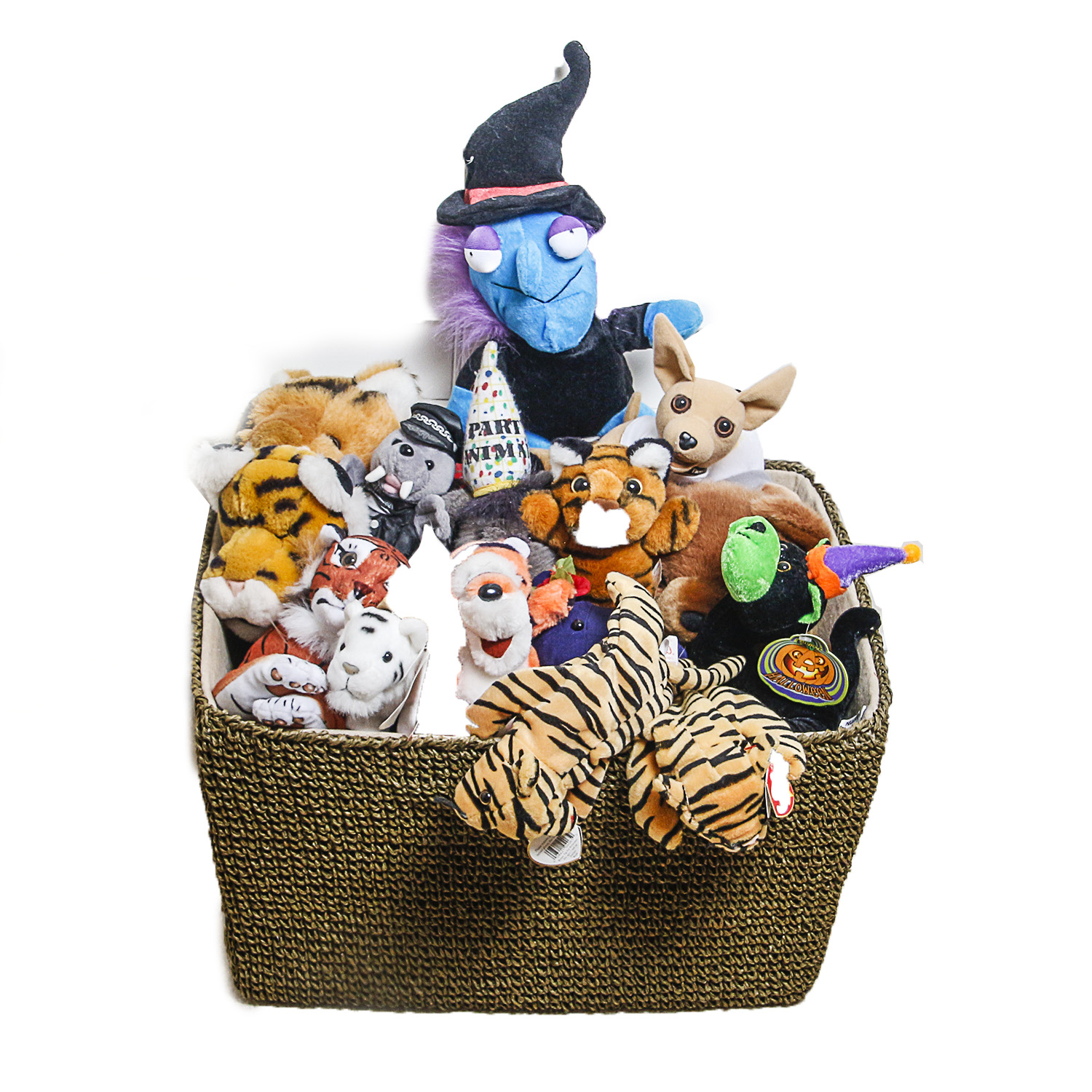 Stuffed Toys, Including Beanie Babies and Basket