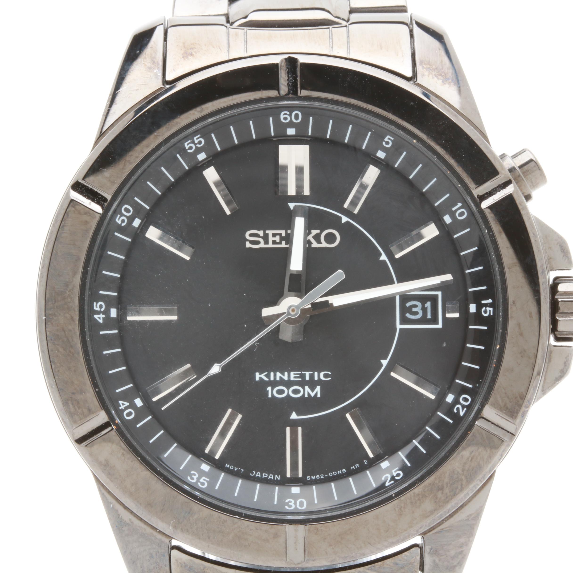 Seiko Stainless Steel Kinetic Watch