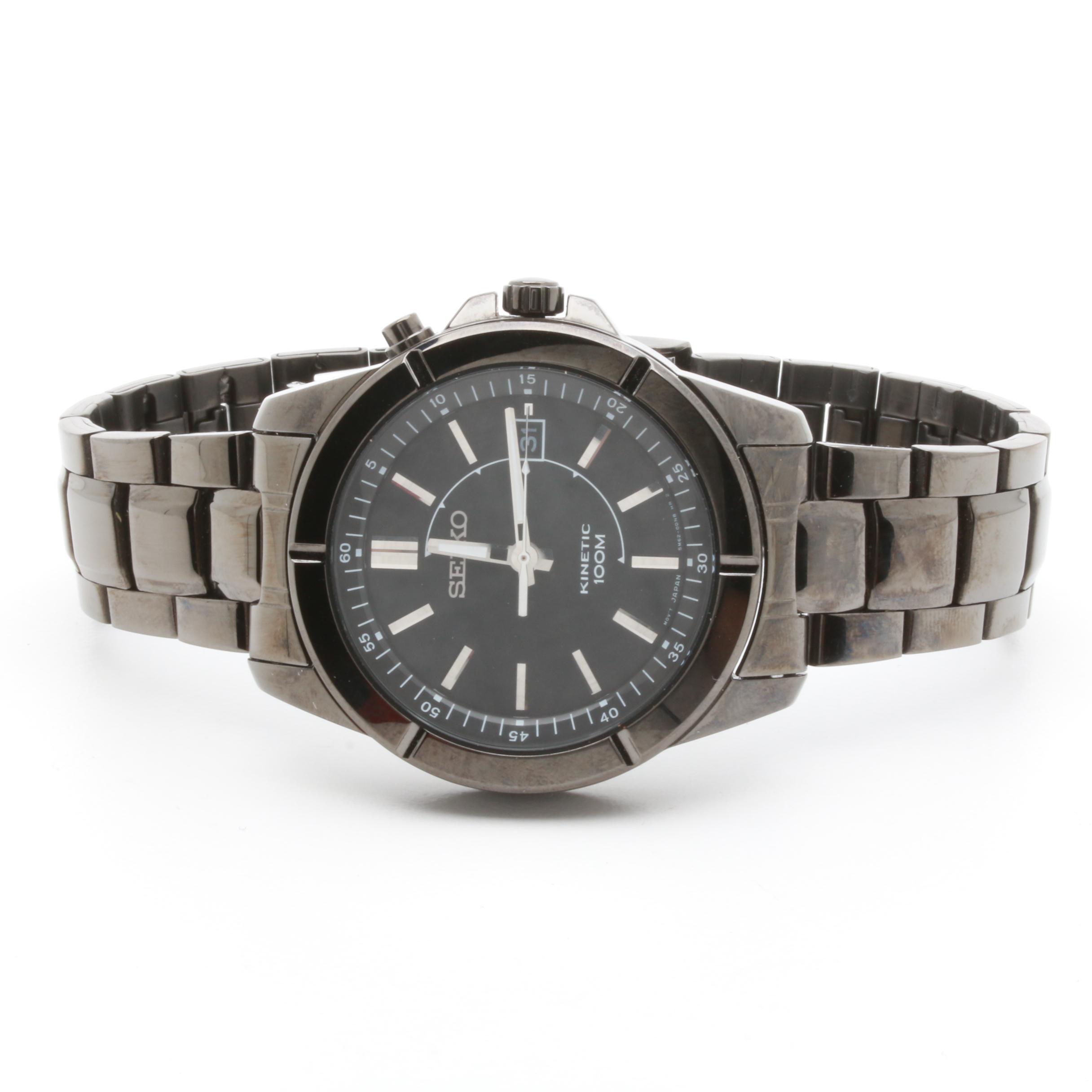 Seiko Stainless Steel Kinetic Watch