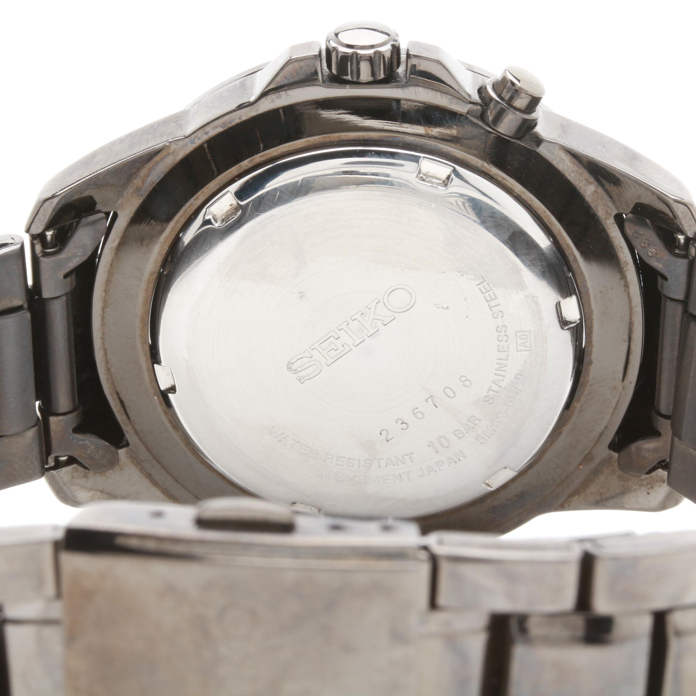 Seiko Stainless Steel Kinetic Watch