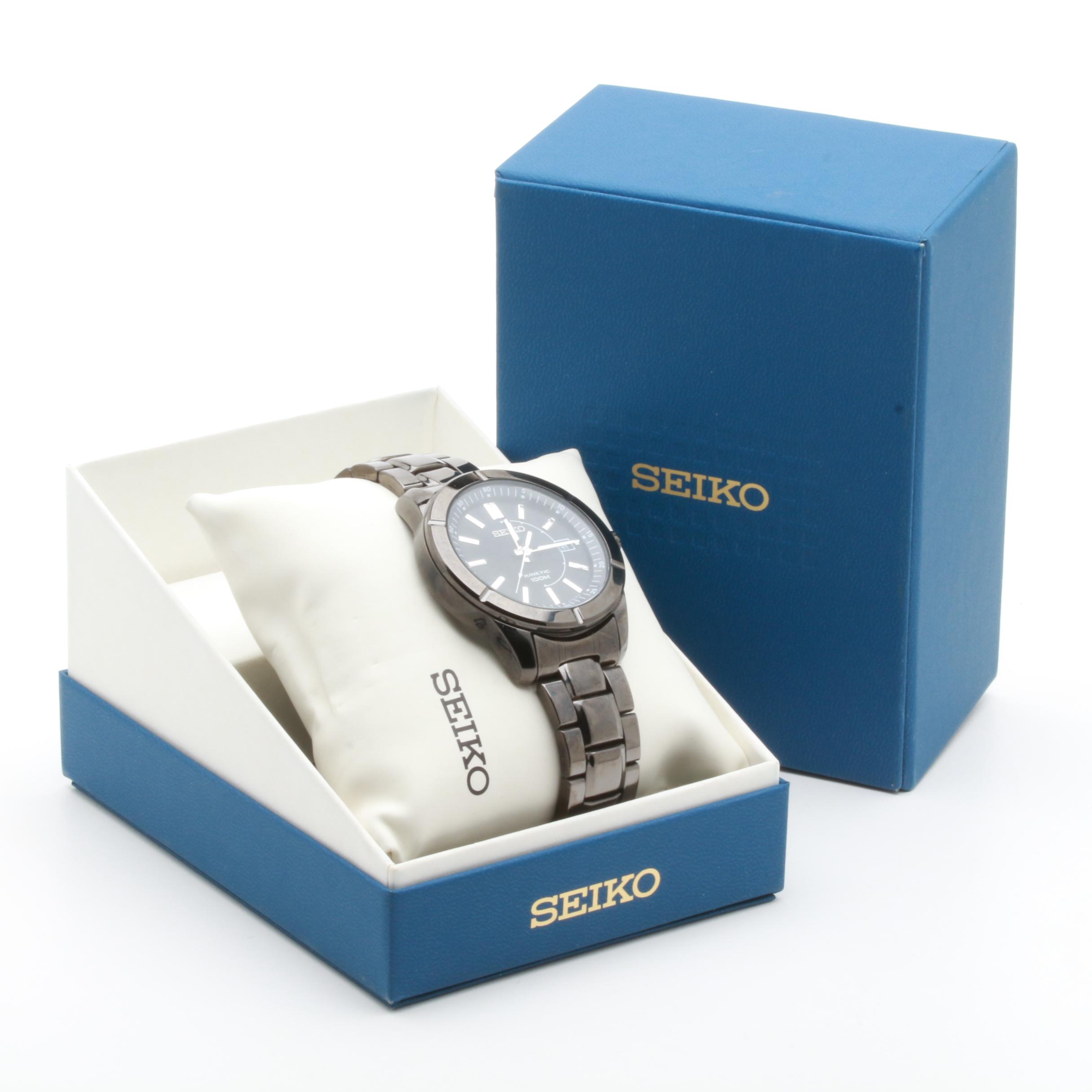 Seiko Stainless Steel Kinetic Watch