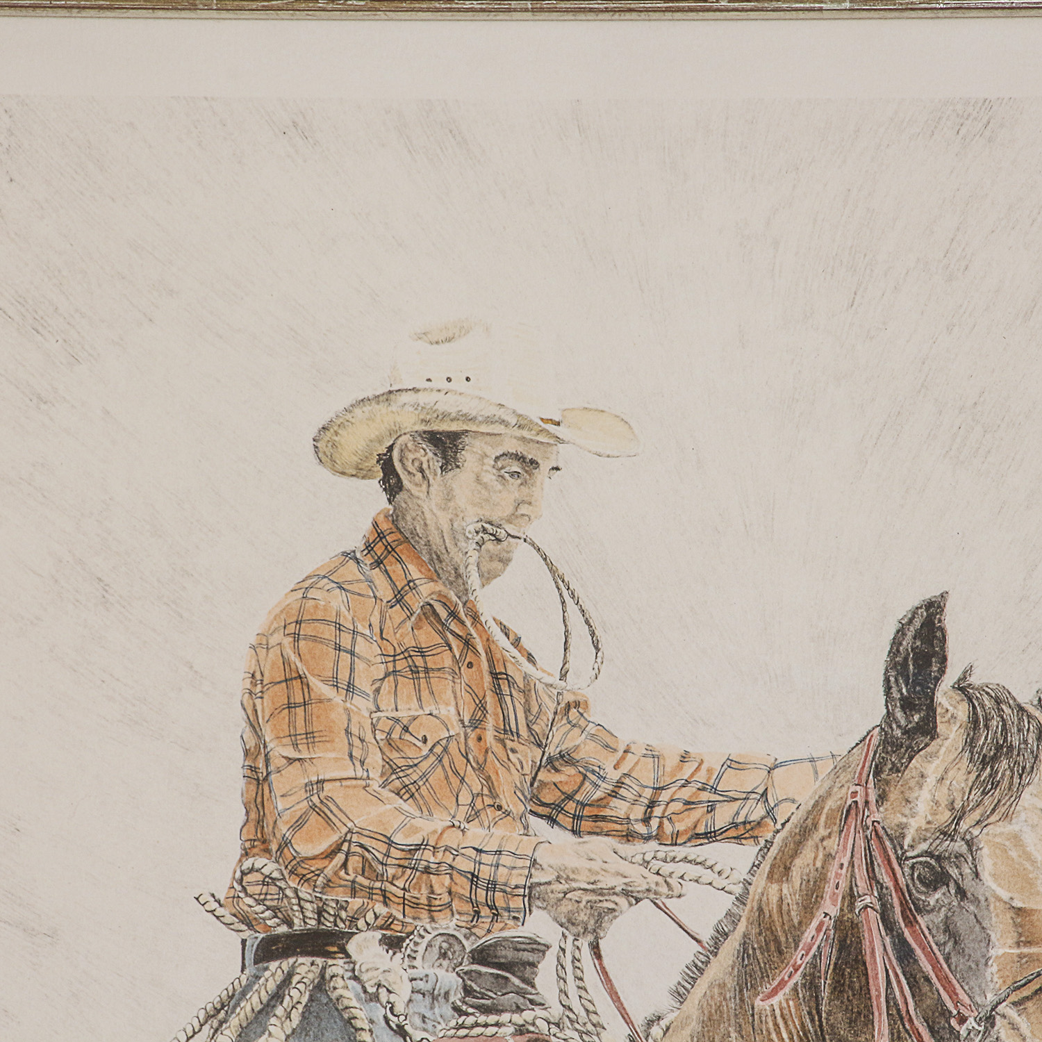 Stephen Newman Lithograph "Calf Roper"