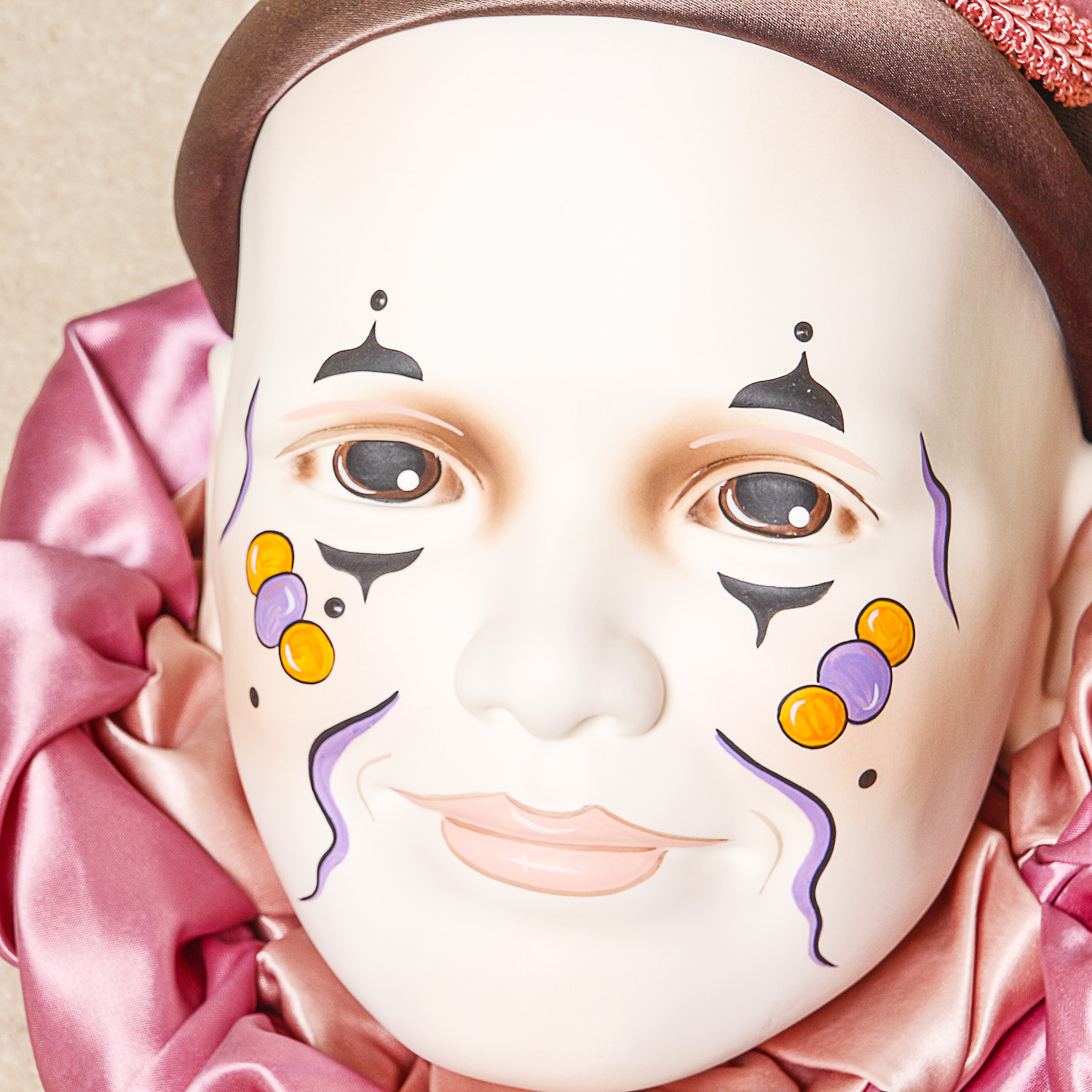 Vintage Porcelain Pierrot Mime Wall Hanging