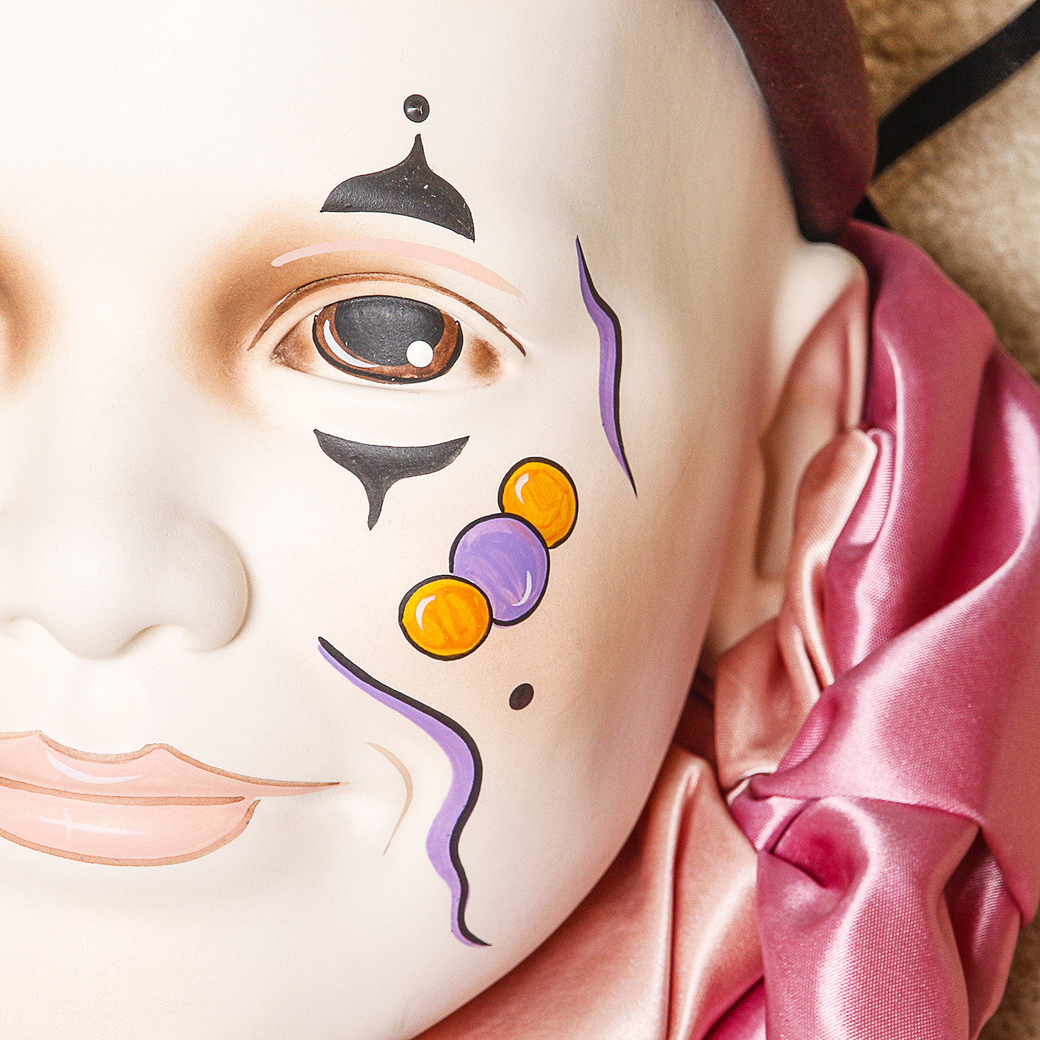 Vintage Porcelain Pierrot Mime Wall Hanging