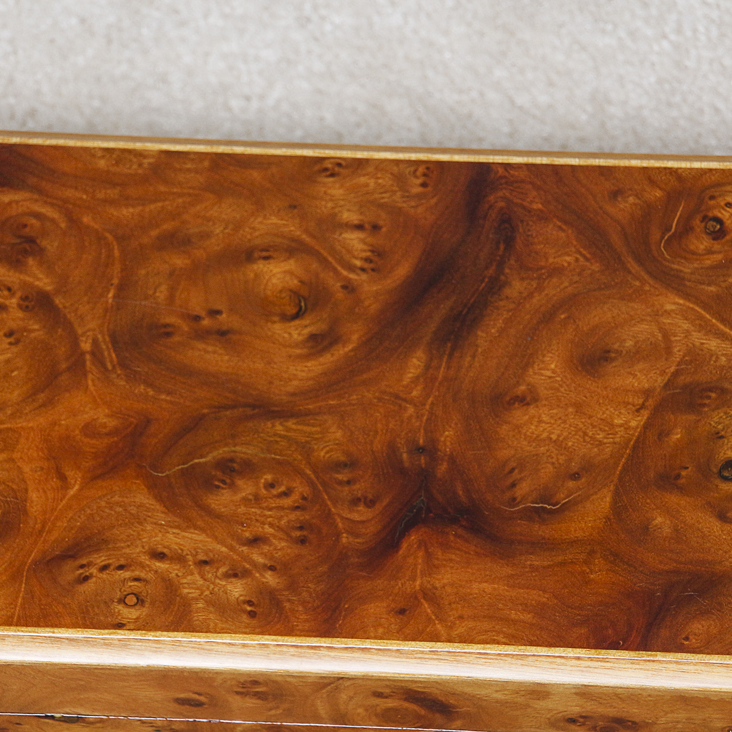 Vintage Burl Walnut Veneer Jewelry Box