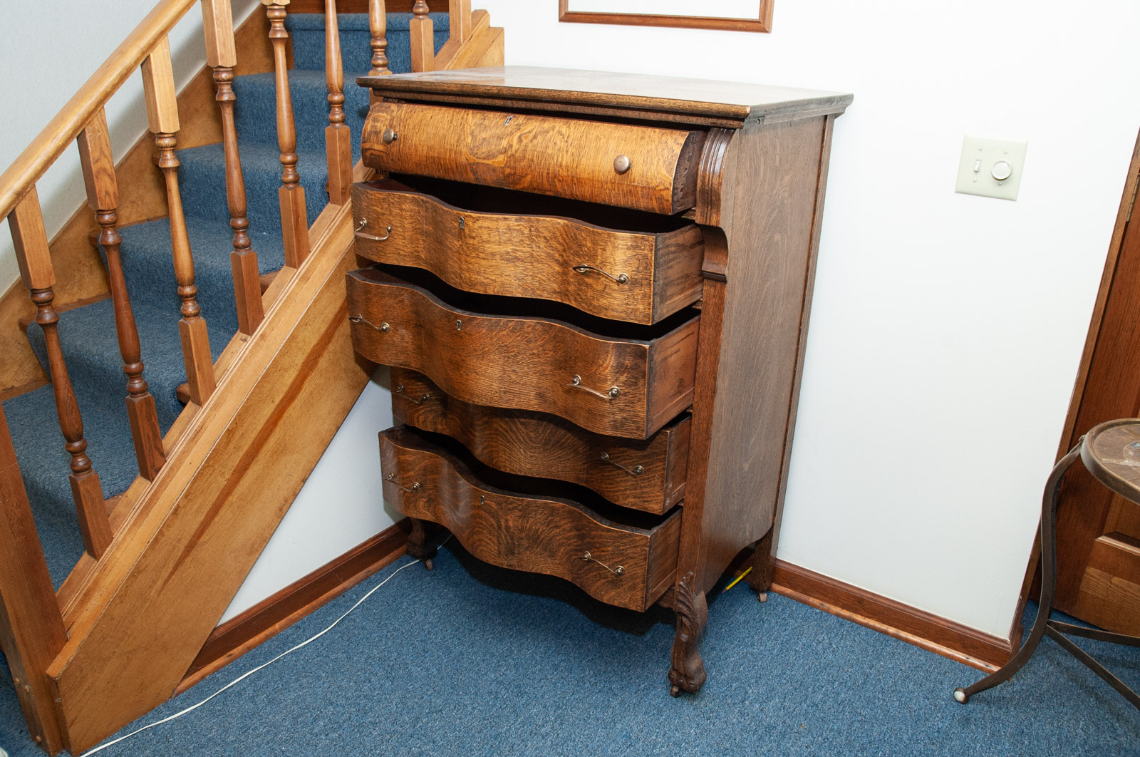 Vintage Tiger Oak Chest of Drawers