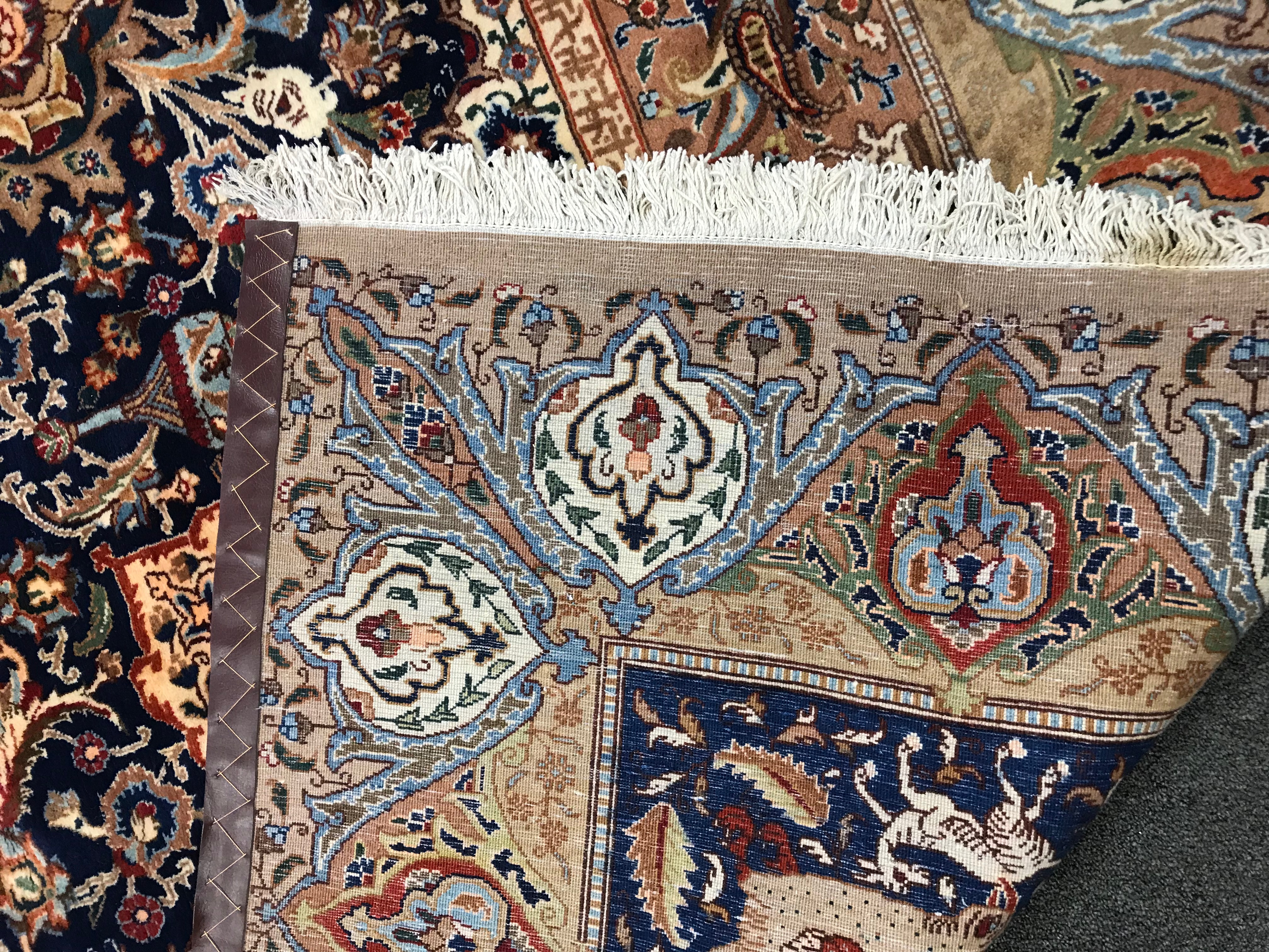 Hand-Knotted Persian Kashmir "Archaeological" Wool Room Sized Rug