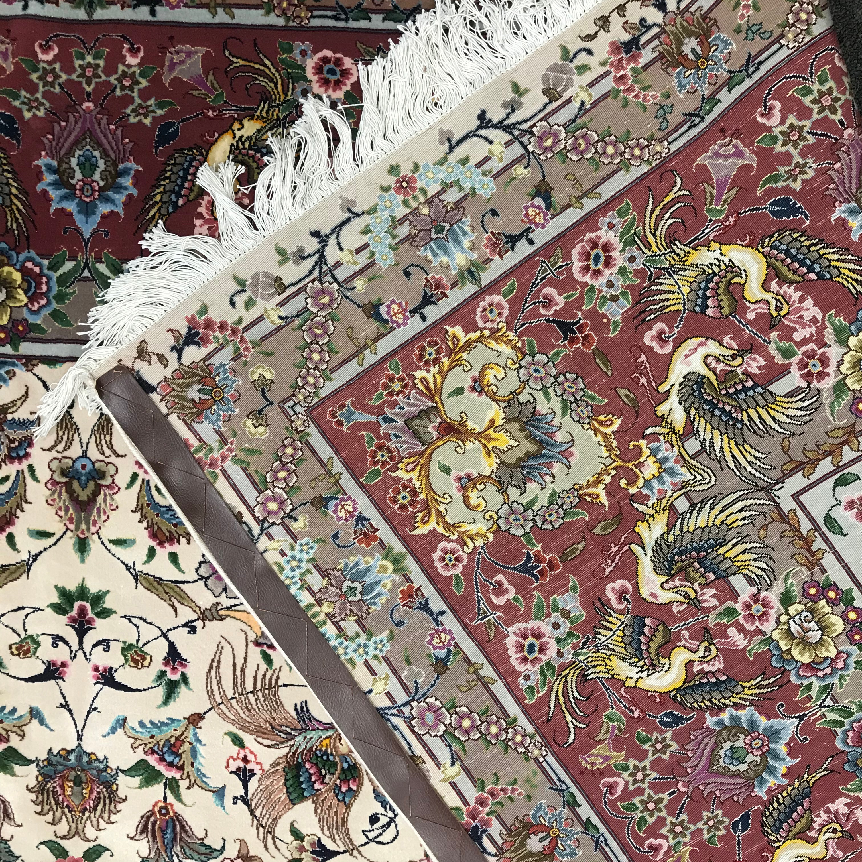 Finely Hand-Knotted Persian Silk and Wool Room Sized Rug