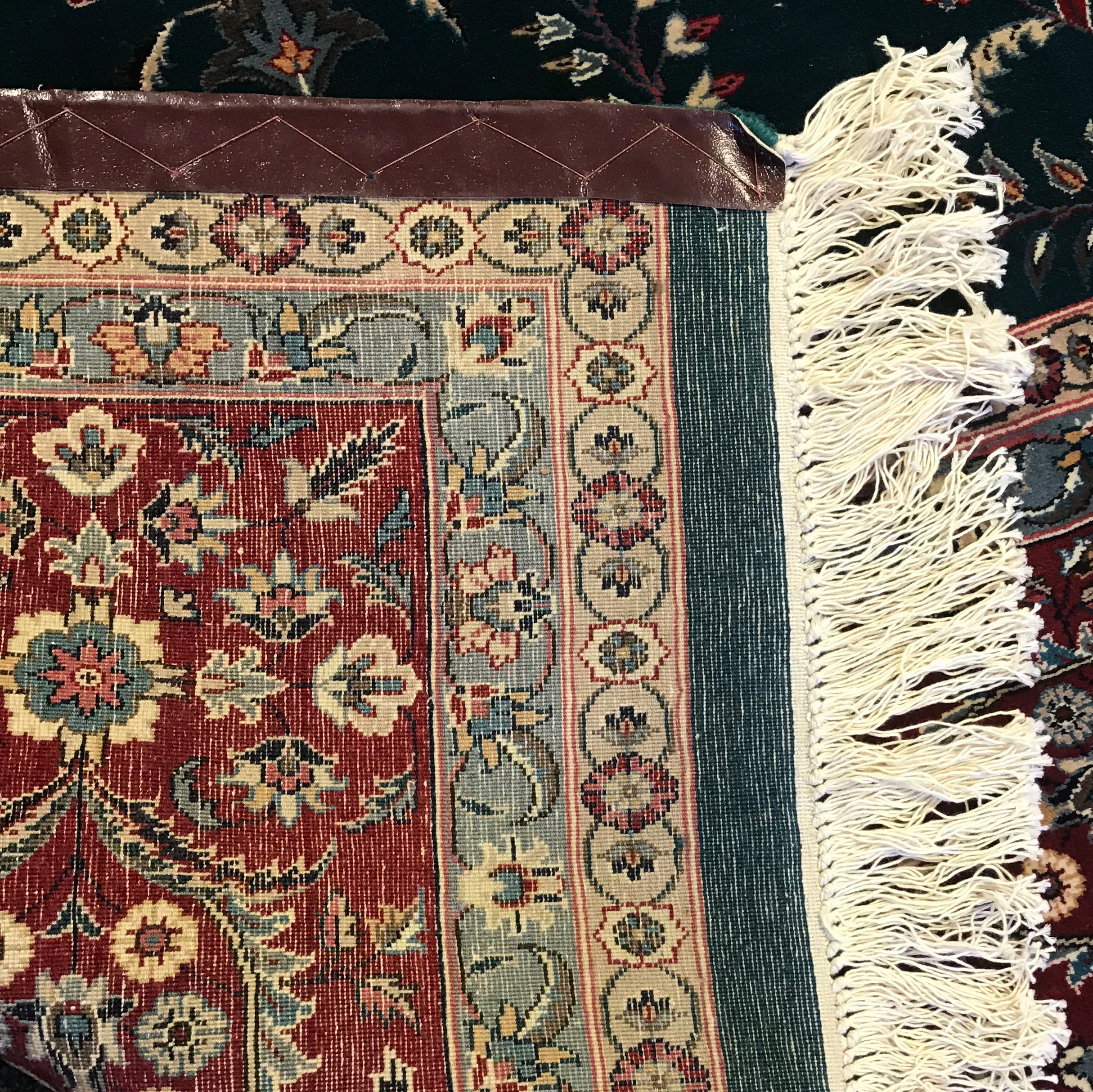 Finely Hand-Knotted Persian Wool and Silk Room Sized Rug