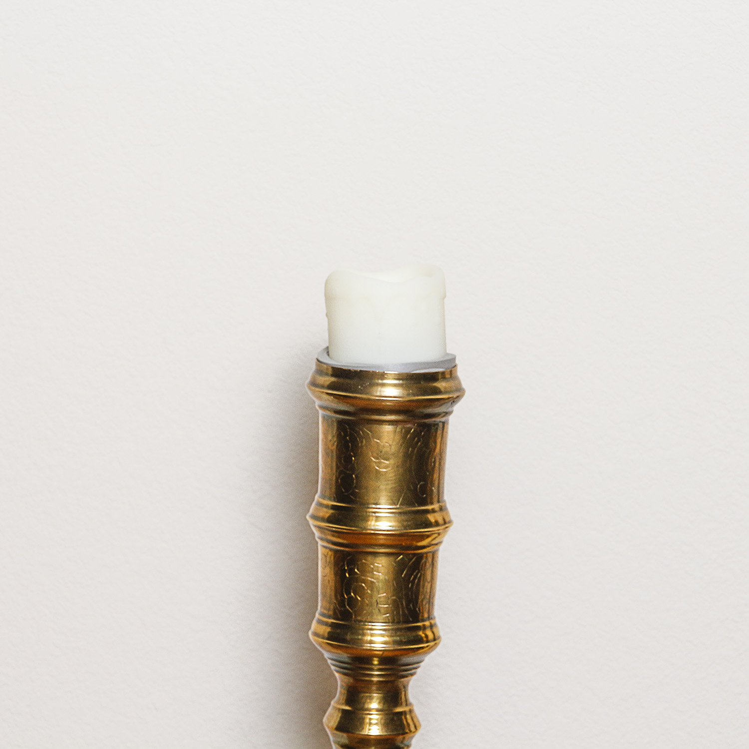 Etched Brass Altar Candlesticks