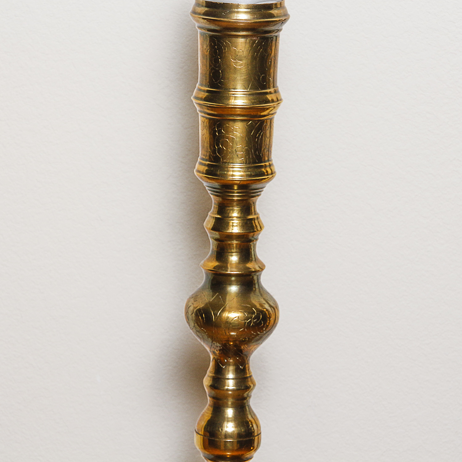 Etched Brass Altar Candlesticks