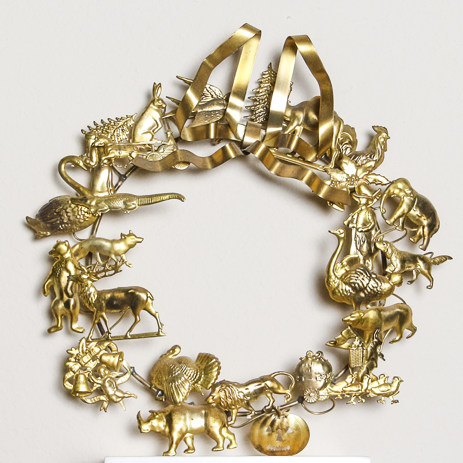 Vintage All Holiday Decorative Brass Wreath