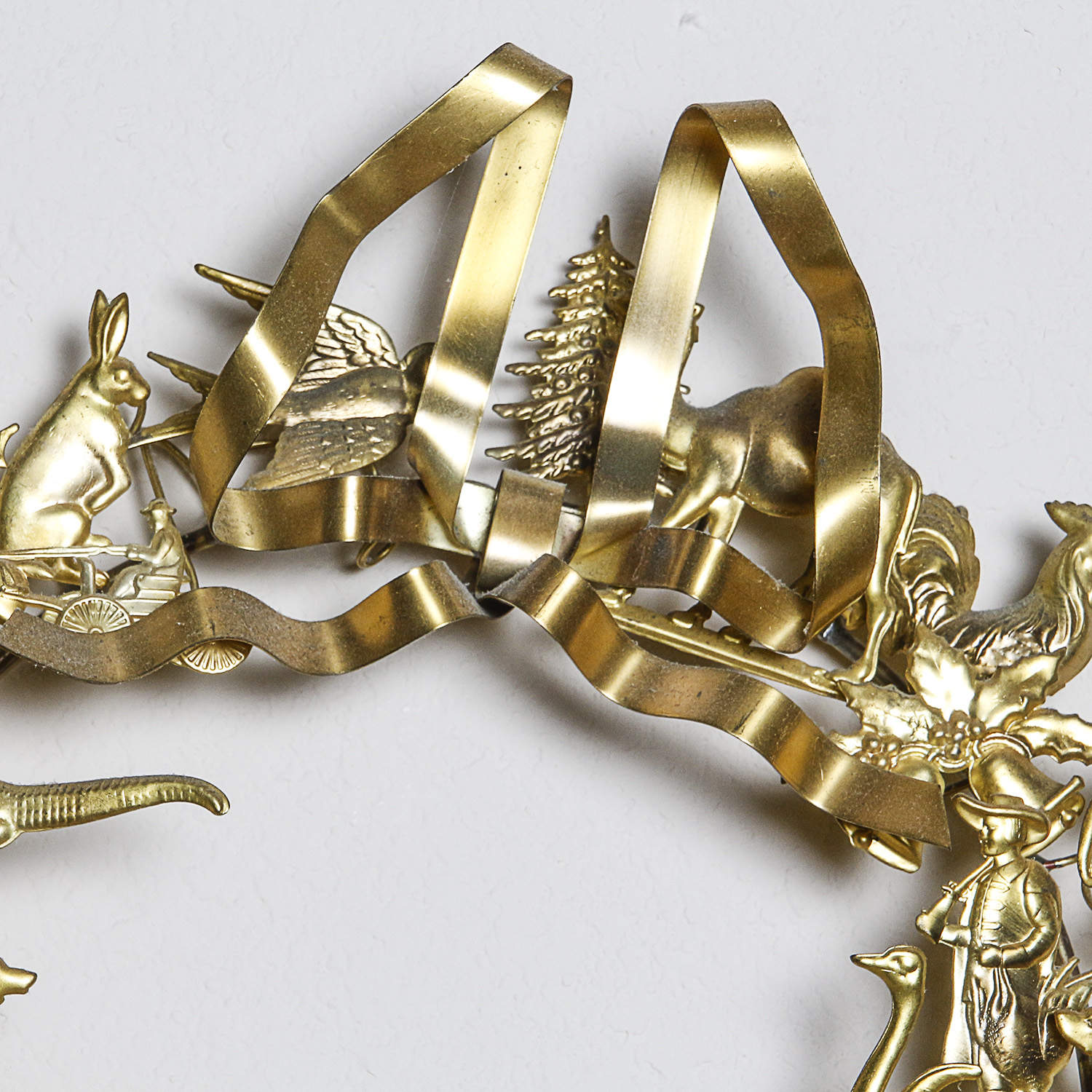 Vintage All Holiday Decorative Brass Wreath