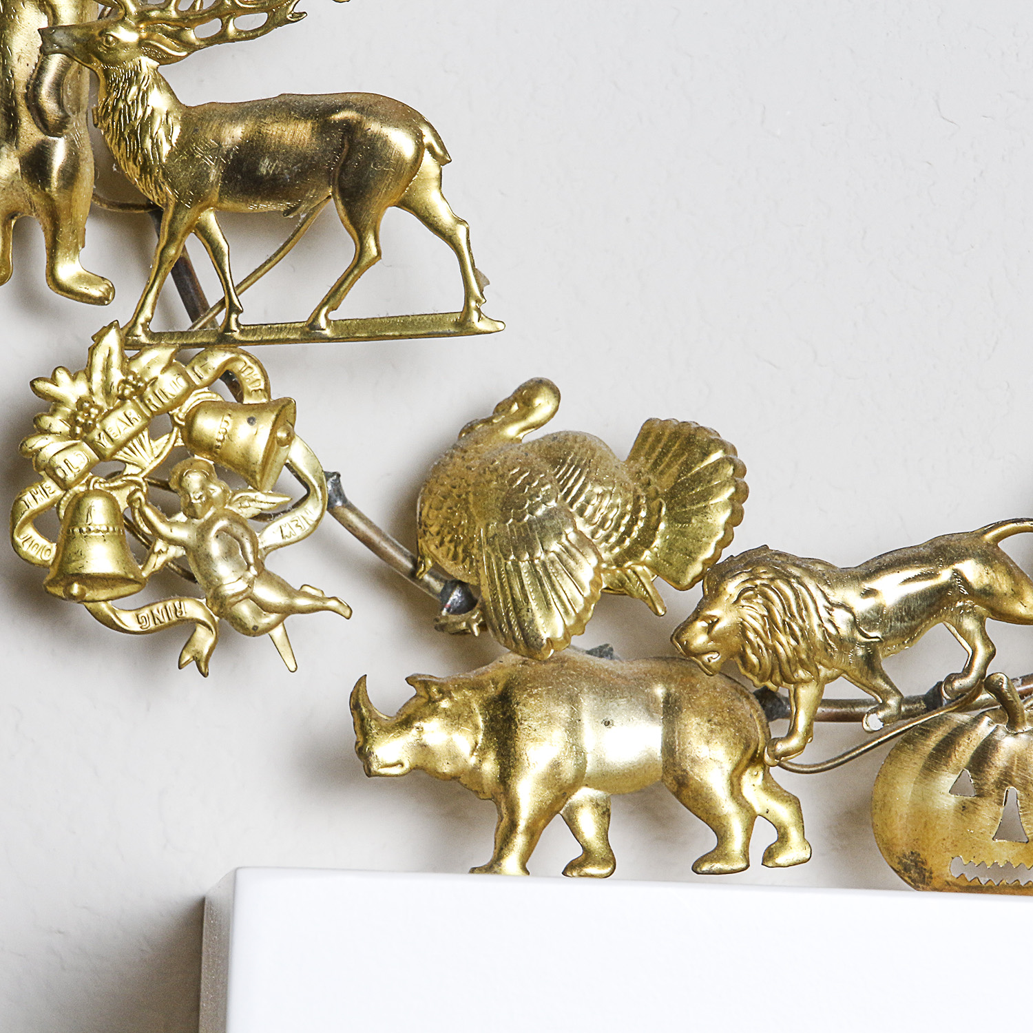 Vintage All Holiday Decorative Brass Wreath