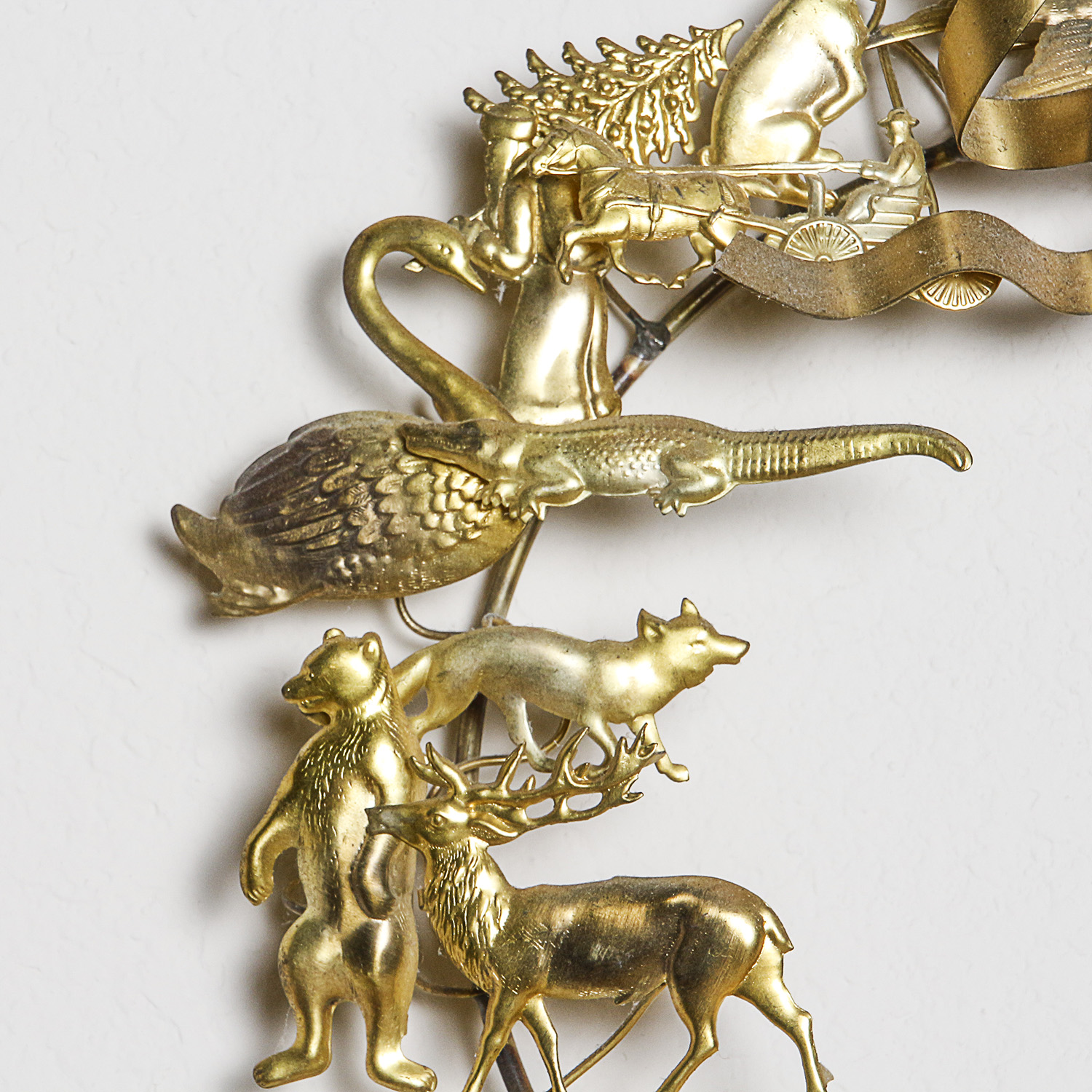 Vintage All Holiday Decorative Brass Wreath