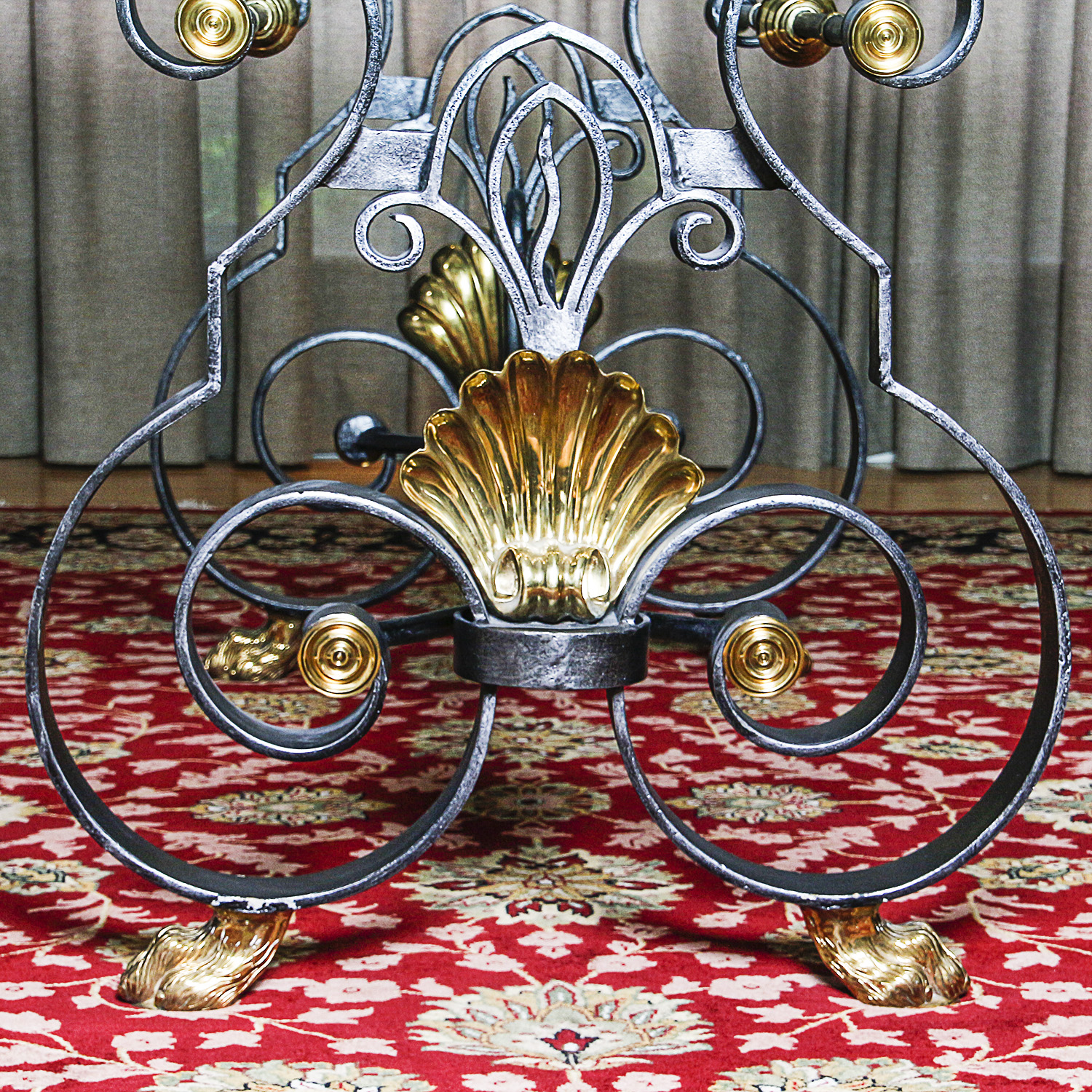 Neoclassical Style Glass Top Dining Table