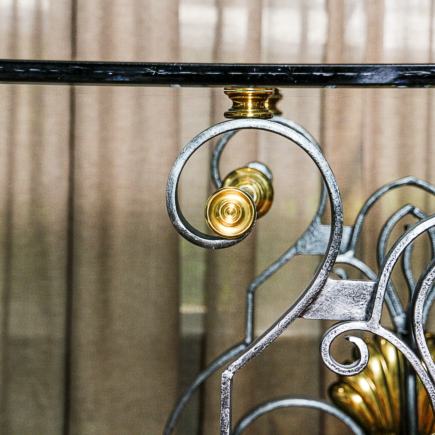 Neoclassical Style Glass Top Dining Table
