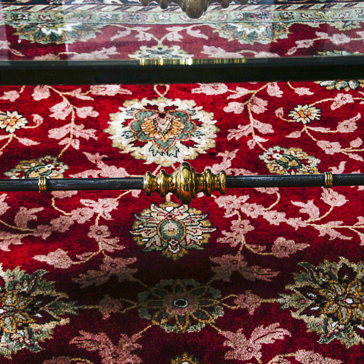 Neoclassical Style Glass Top Dining Table