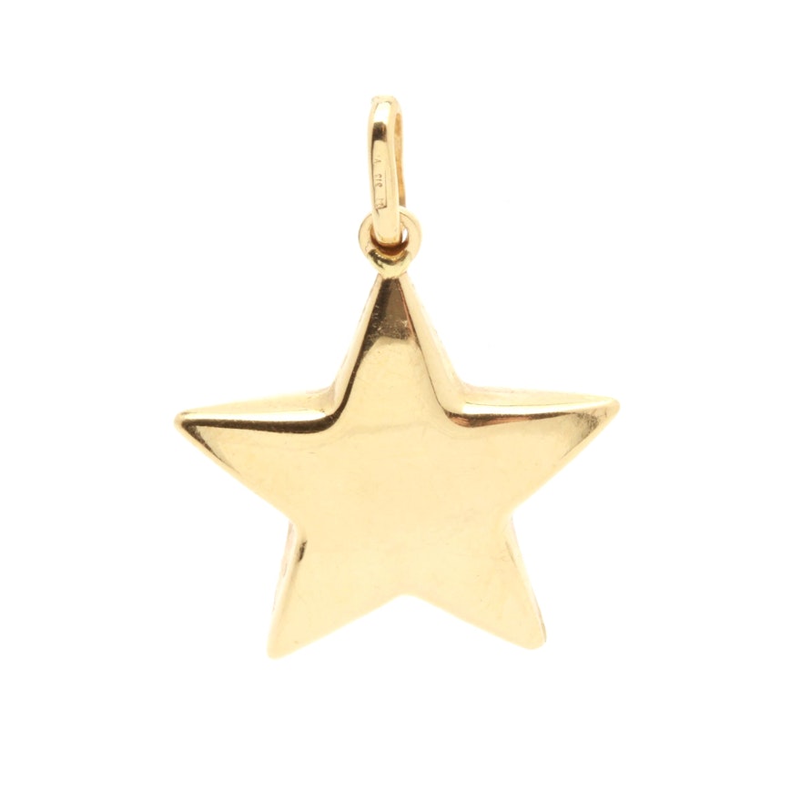 18K Yellow Gold Star Pendant