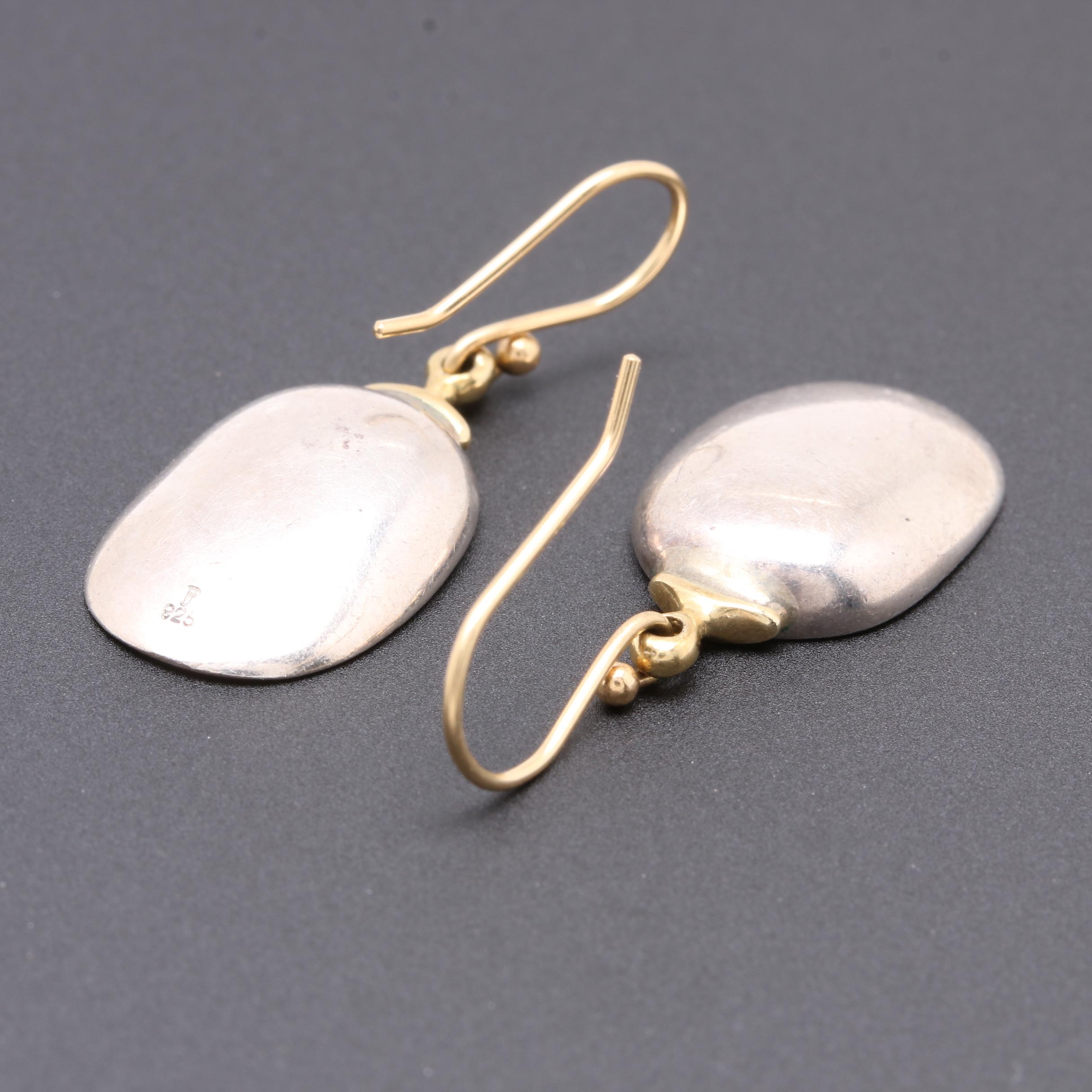 Jeanine Payer Sterling Silver and 18K Yellow Gold Earrings with Poetic Quote