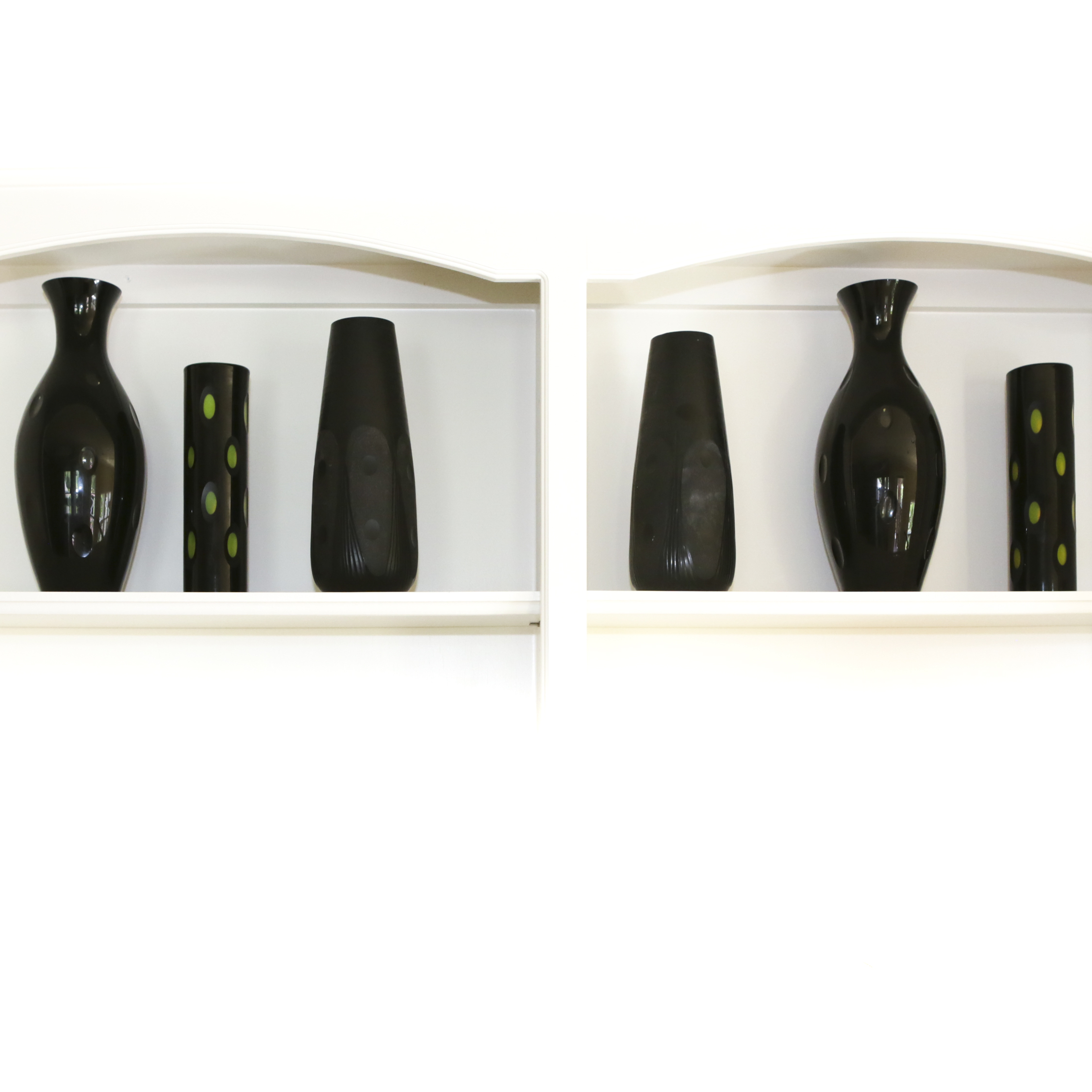 Contemporary Black Glass Vases