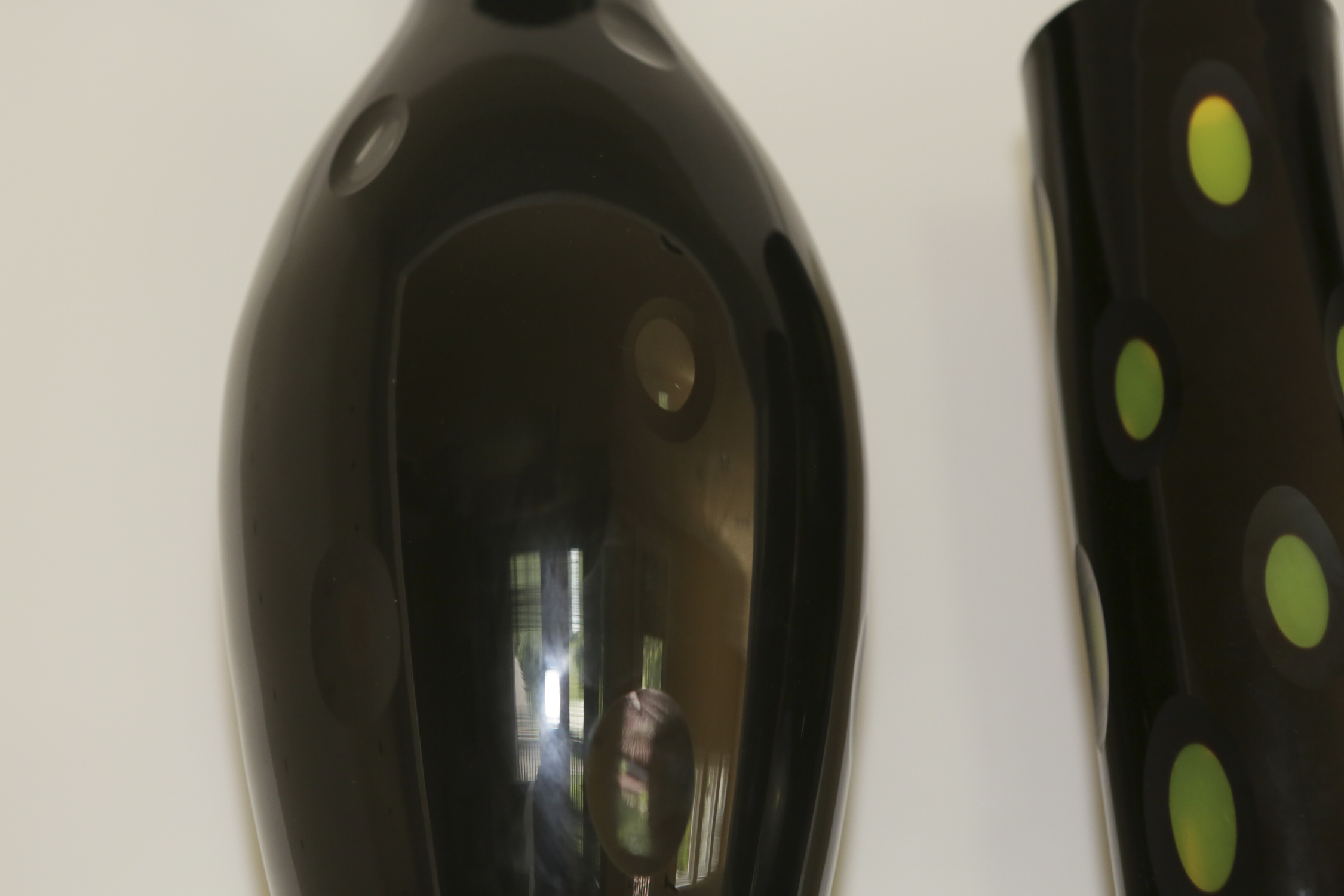 Contemporary Black Glass Vases